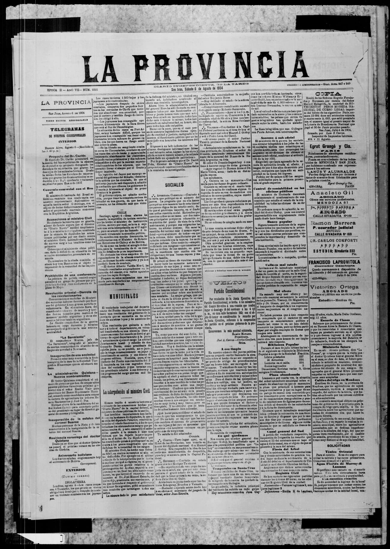 Portada · 6 de Agosto de 1904