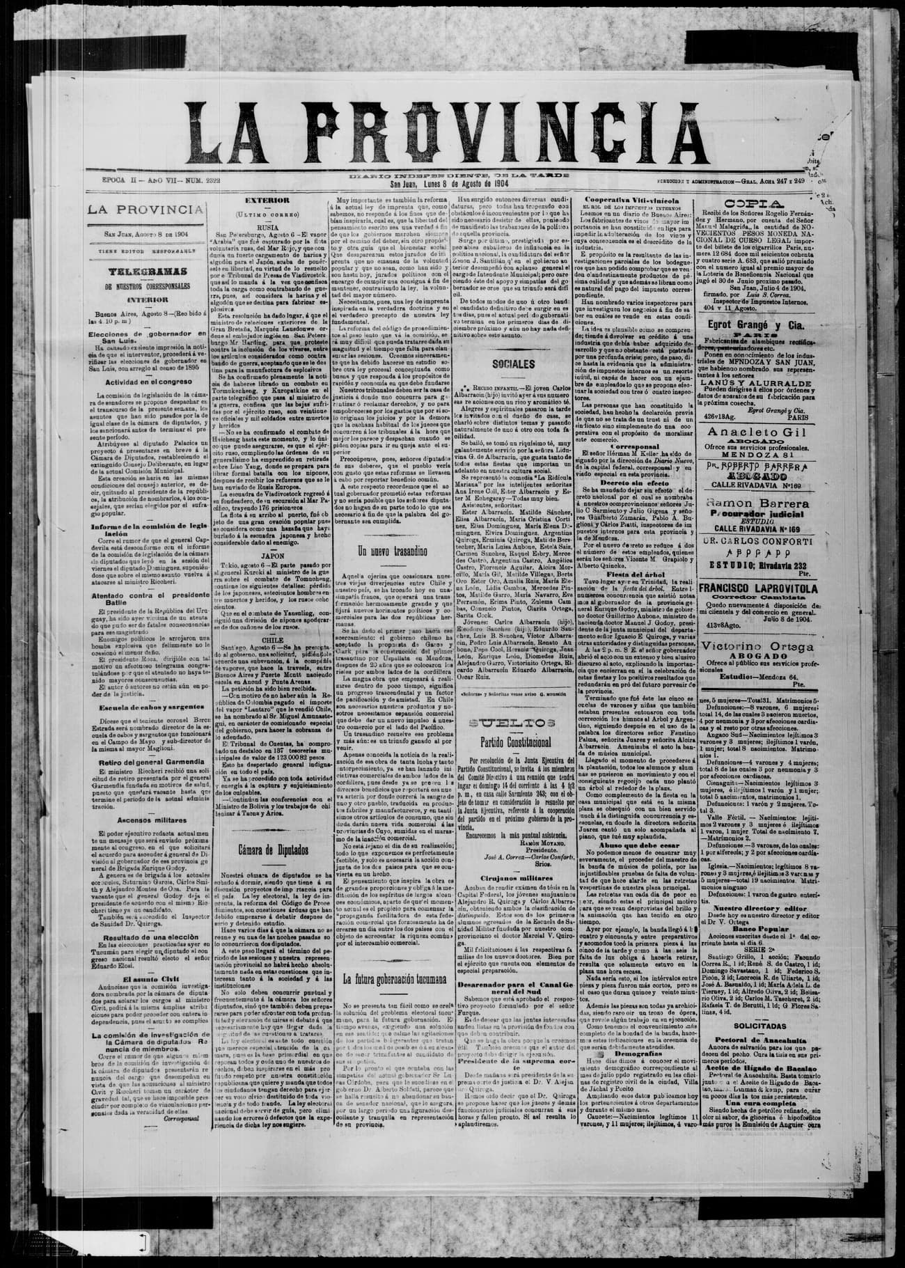 Portada · 8 de Agosto de 1904