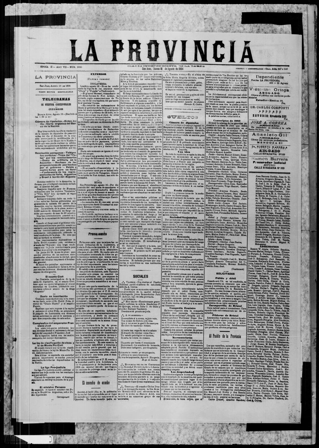Portada · 18 de Agosto de 1904