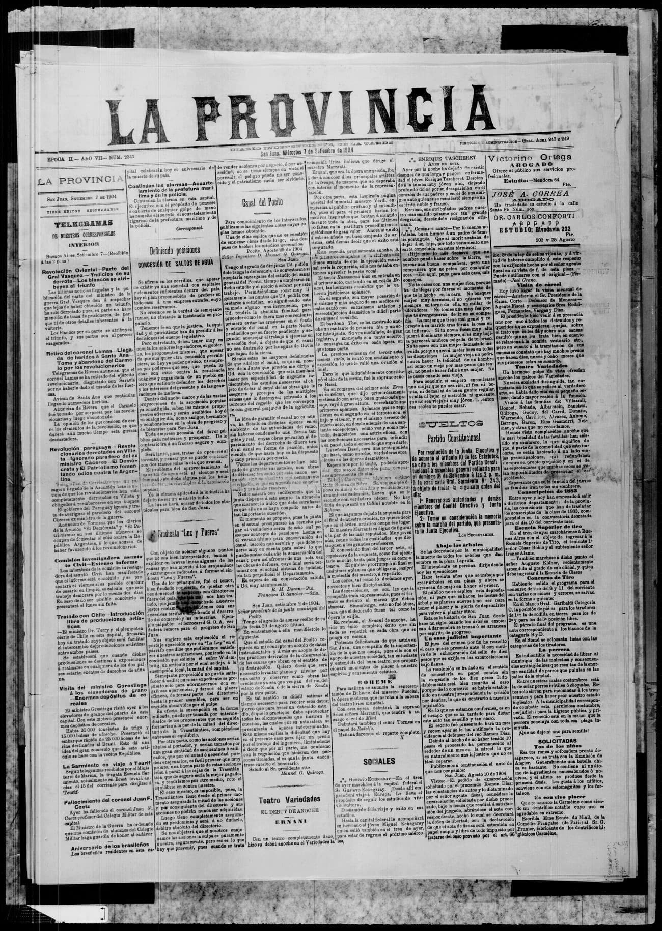 Portada · 7 de Septiembre de 1904