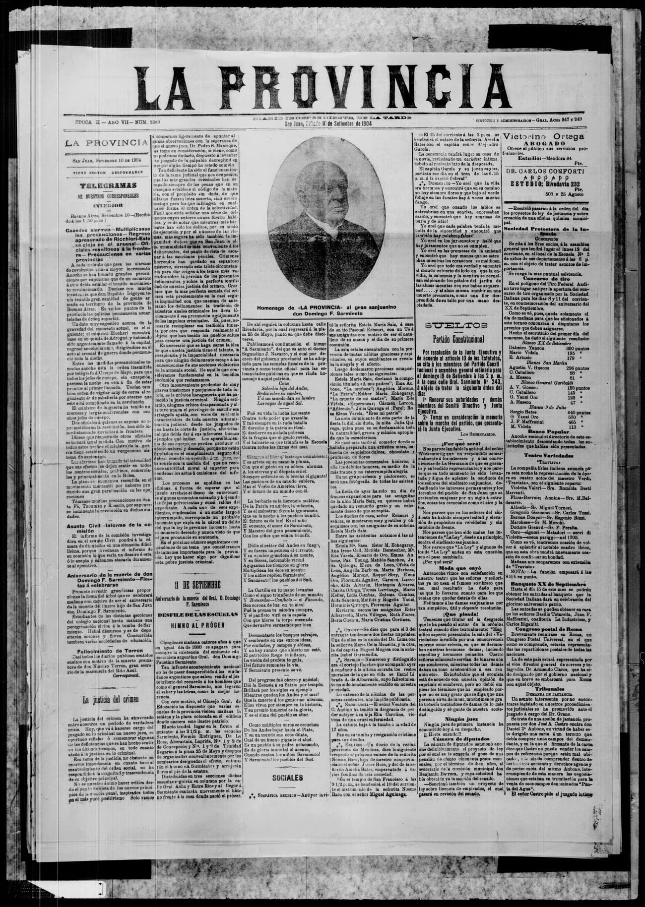 Portada · 10 de Septiembre de 1904