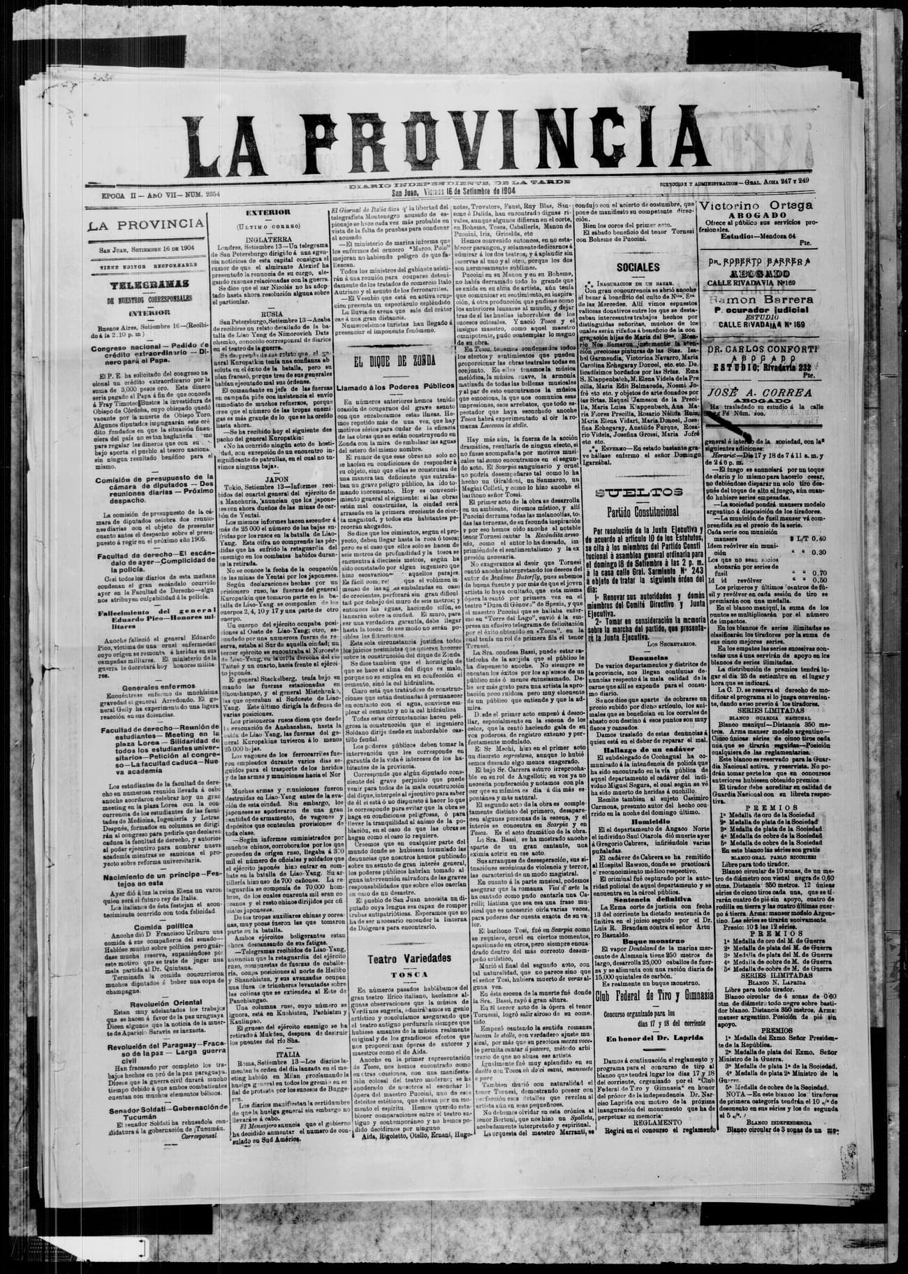 Portada · 16 de Septiembre de 1904