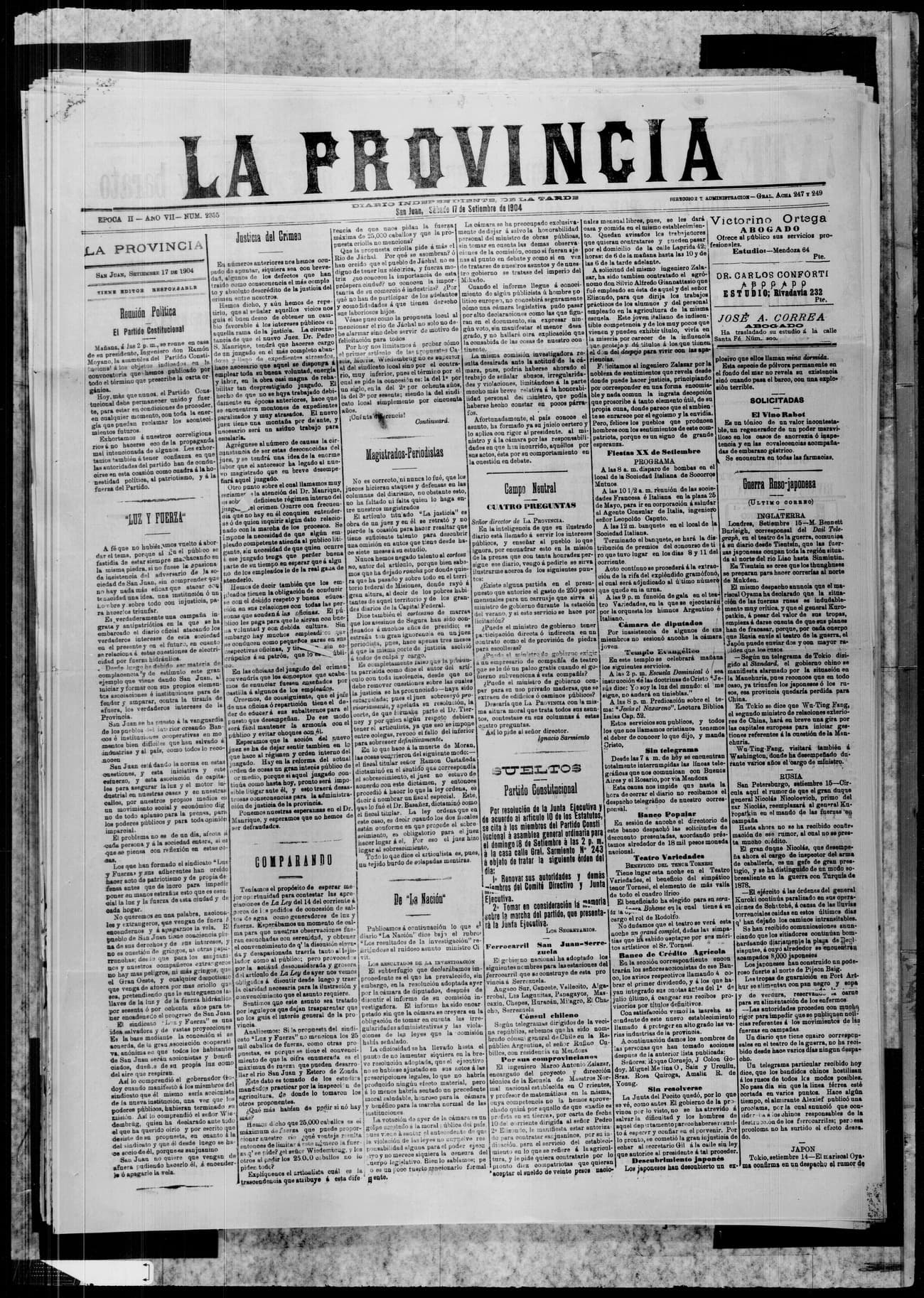 Portada · 17 de Septiembre de 1904
