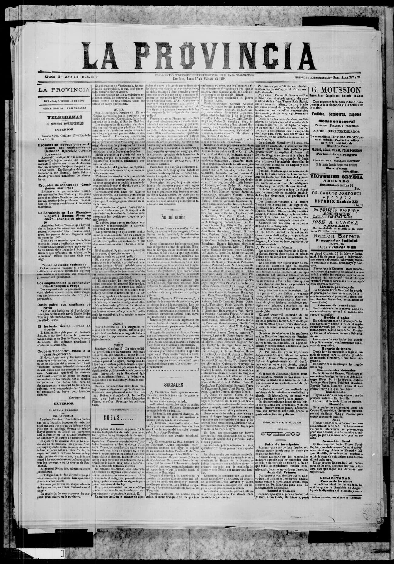 Portada · 17 de Octubre de 1904