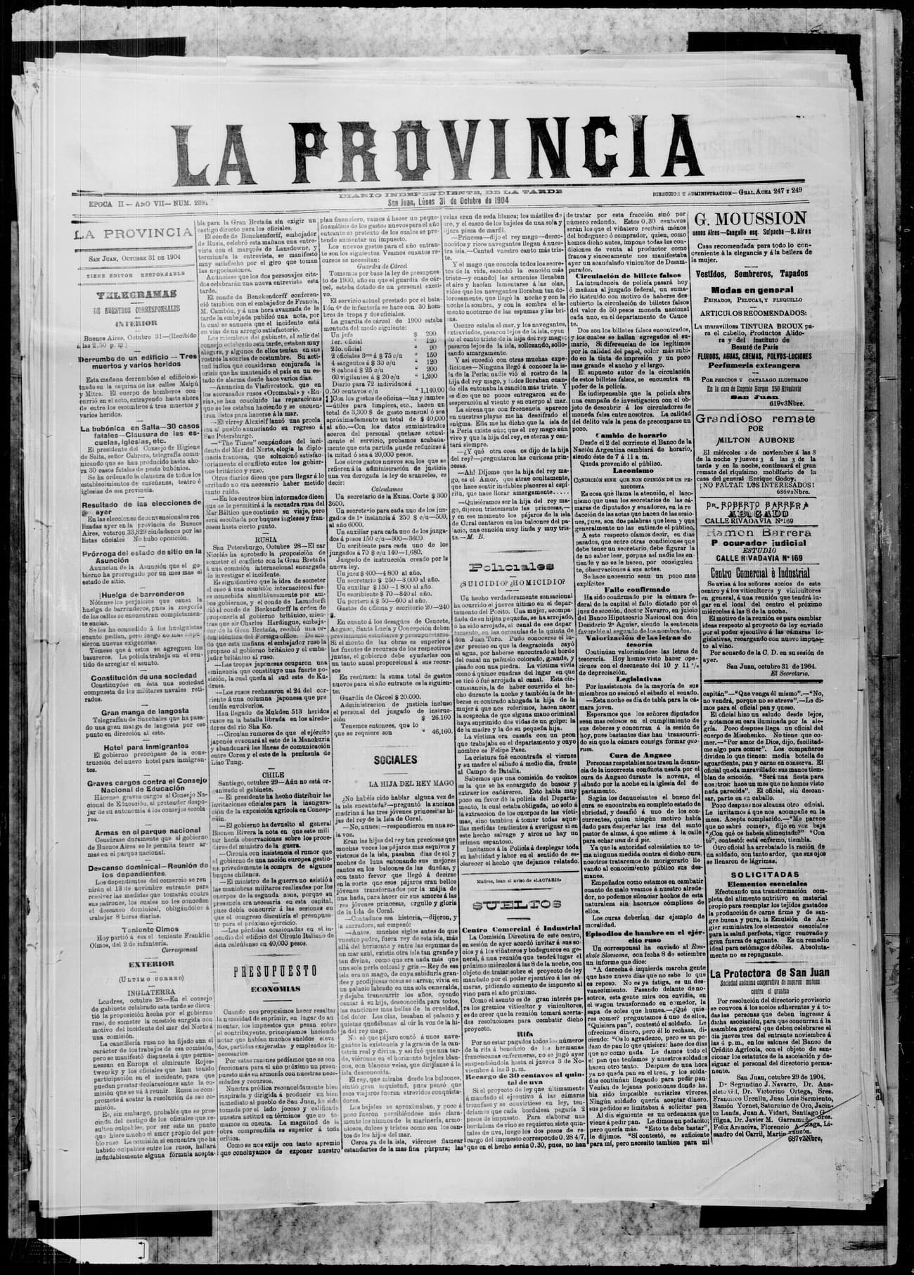 Portada · 31 de Octubre de 1904