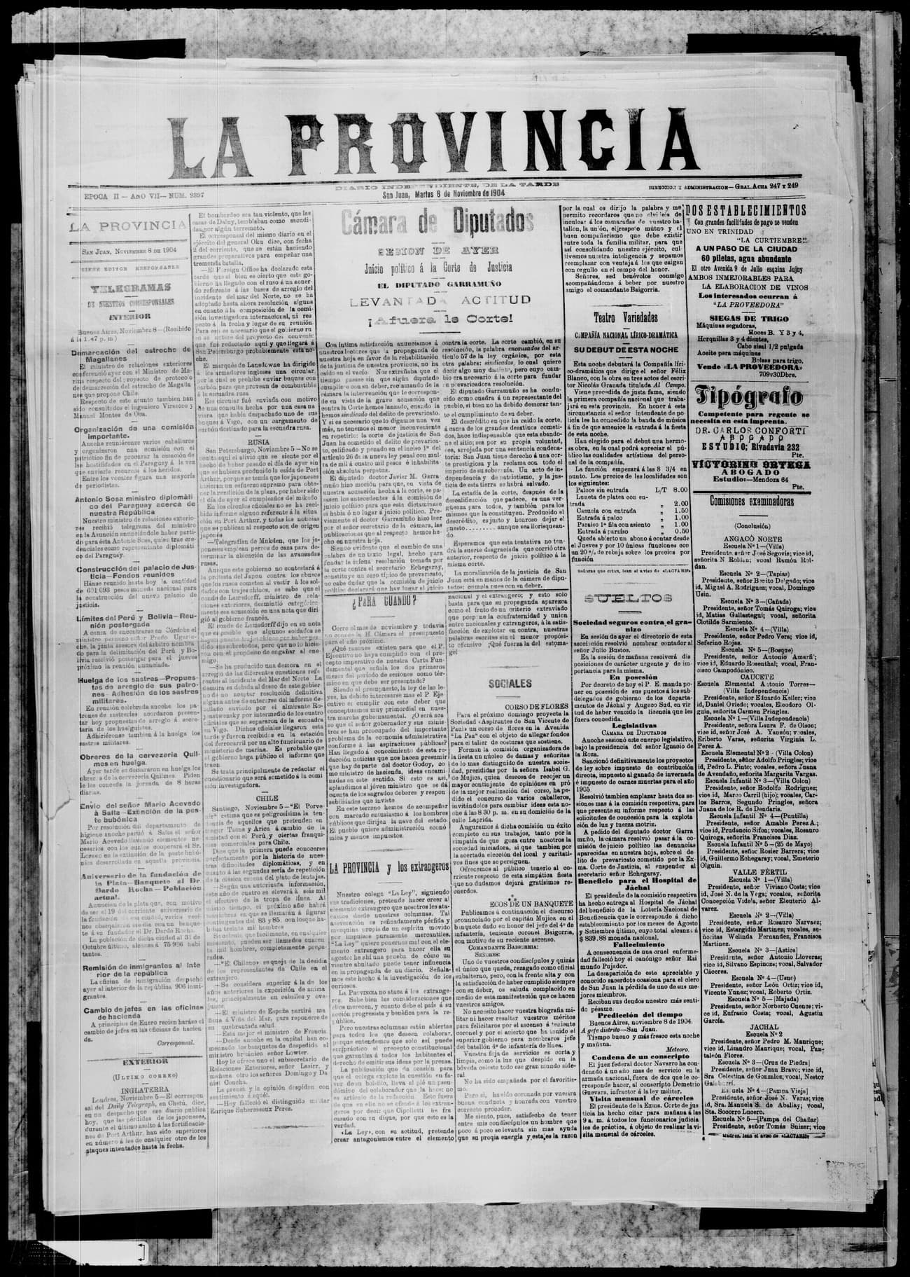 Portada · 8 de Noviembre de 1904