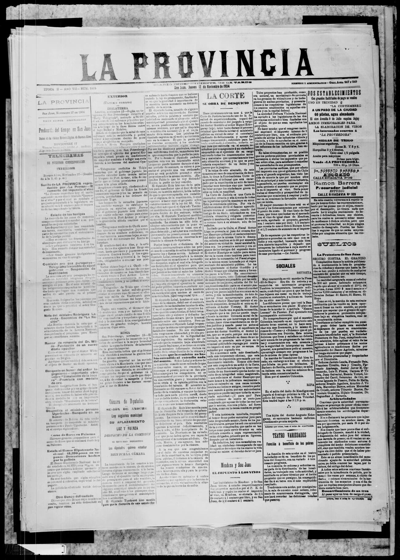 Portada · 17 de Noviembre de 1904