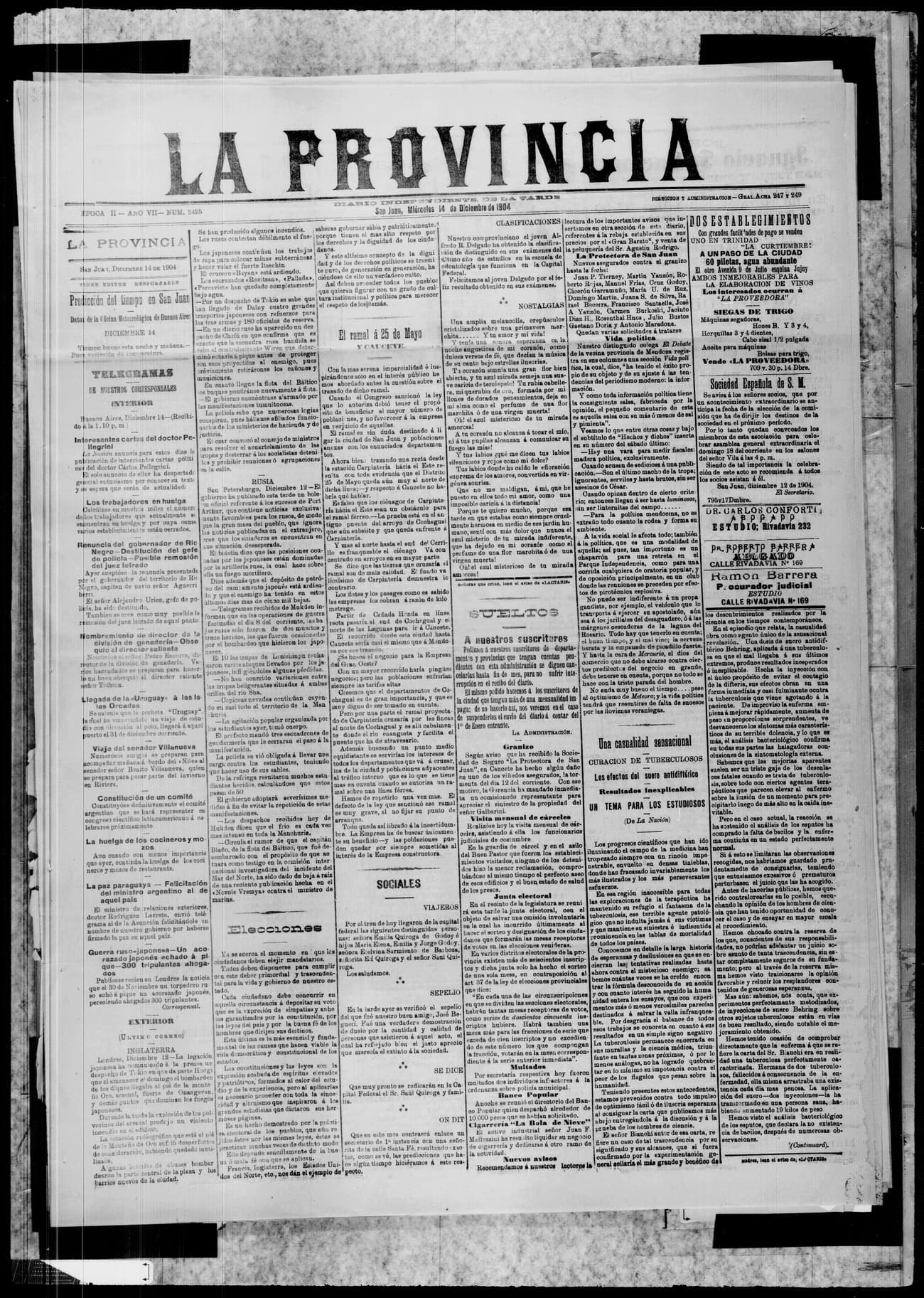 Portada · 14 de Diciembre de 1904