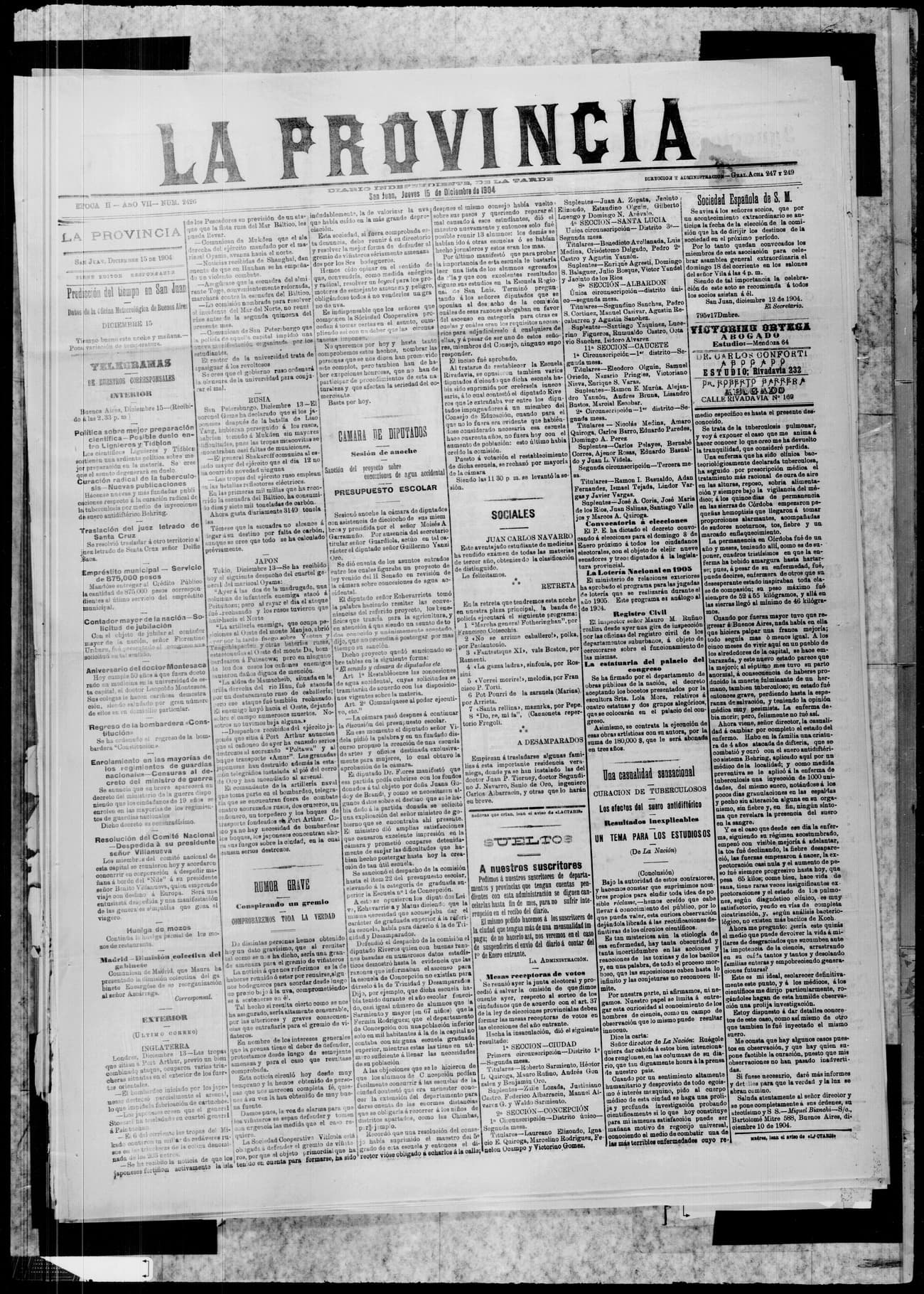 Portada · 15 de Diciembre de 1904