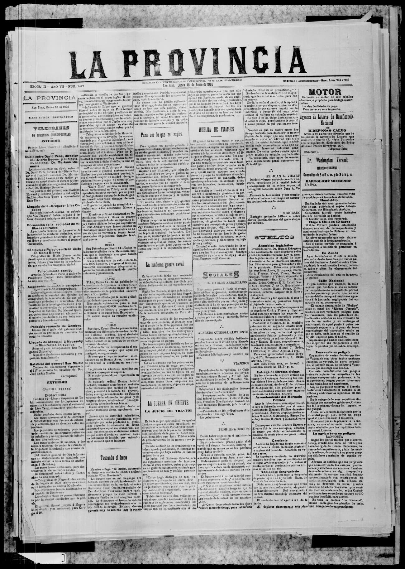 Portada · 16 de Enero de 1905