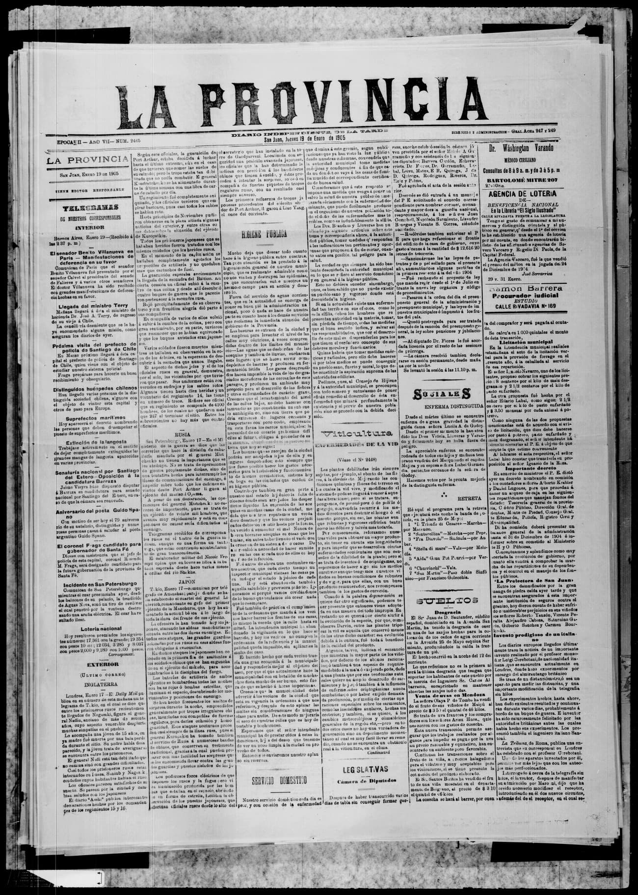 Portada · 19 de Enero de 1905