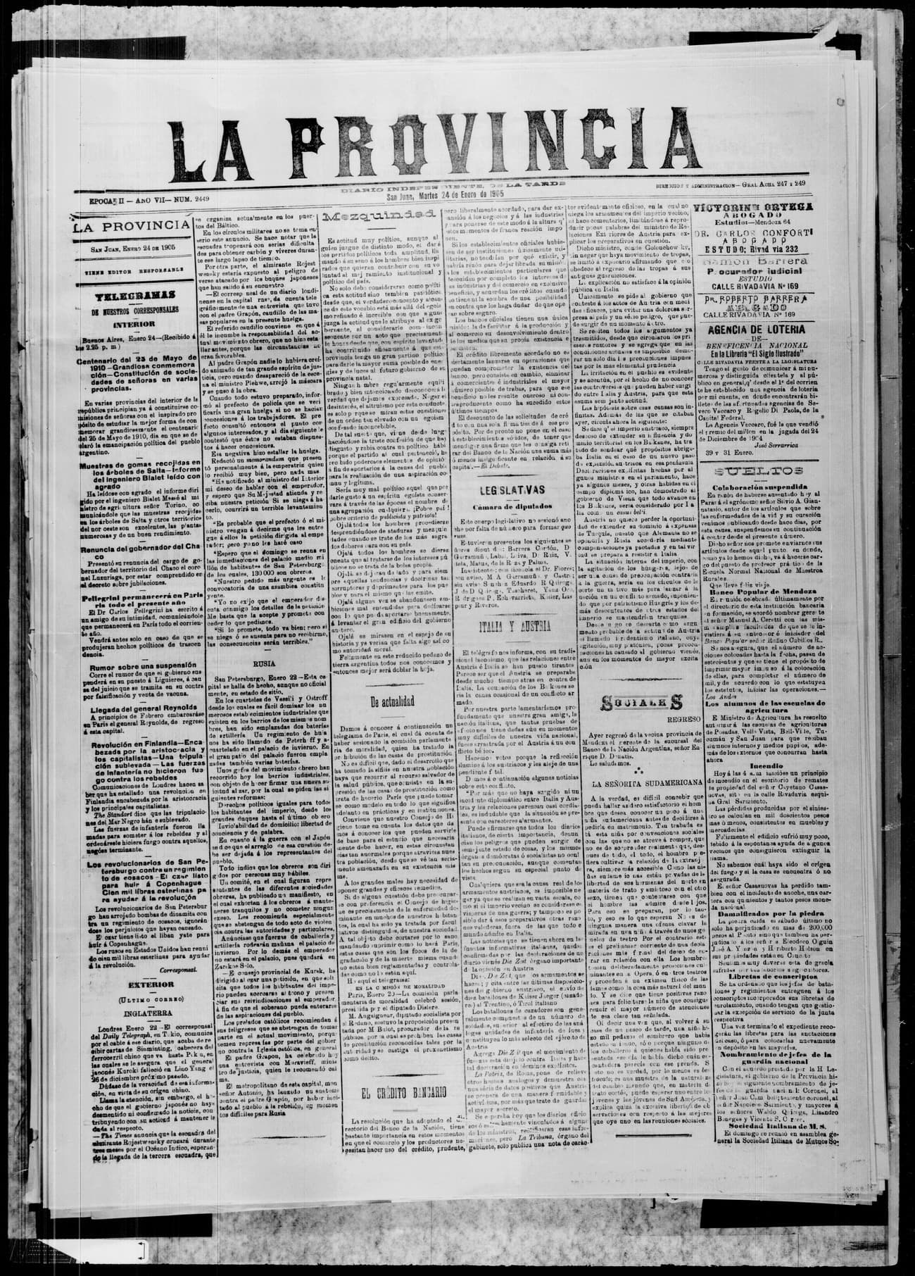 Portada · 24 de Enero de 1905
