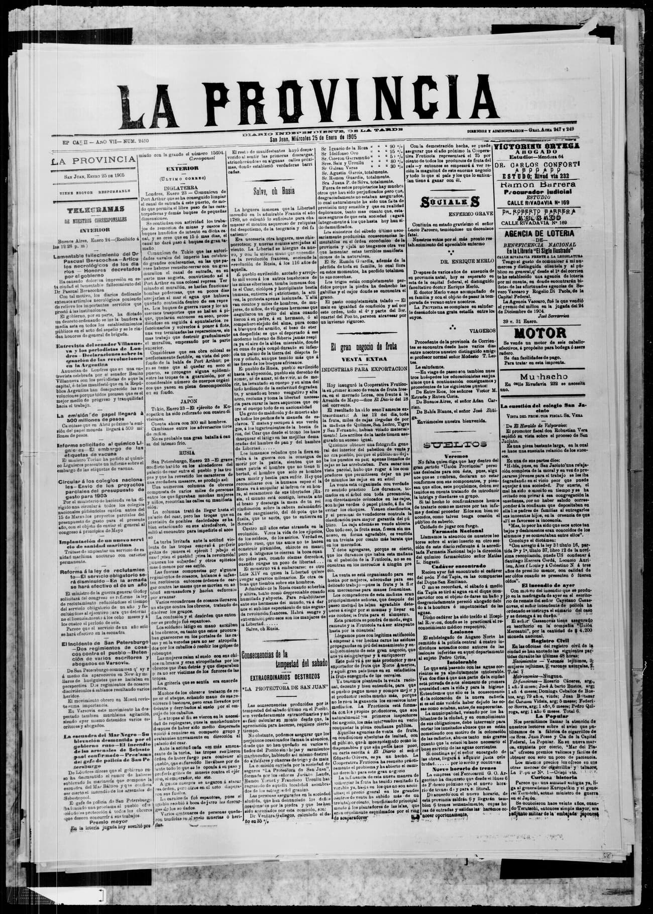 Portada · 25 de Enero de 1905