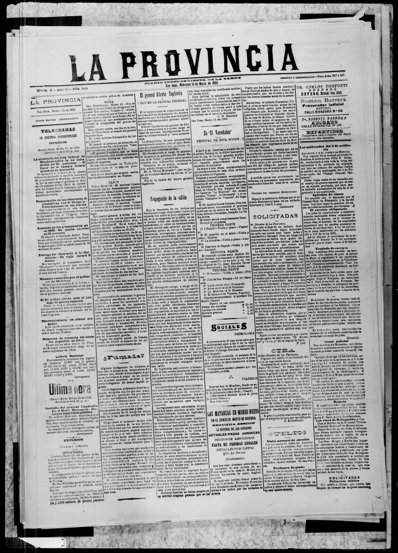 Portada · 15 de Marzo de 1905