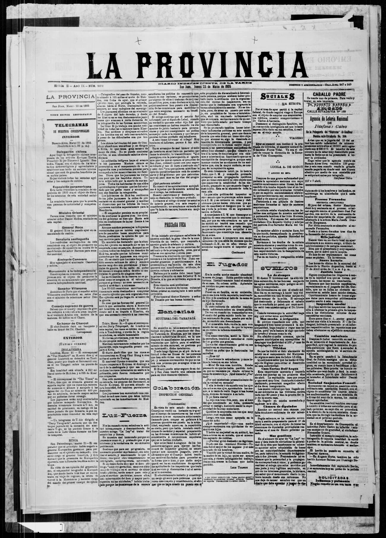 Portada · 23 de Marzo de 1905