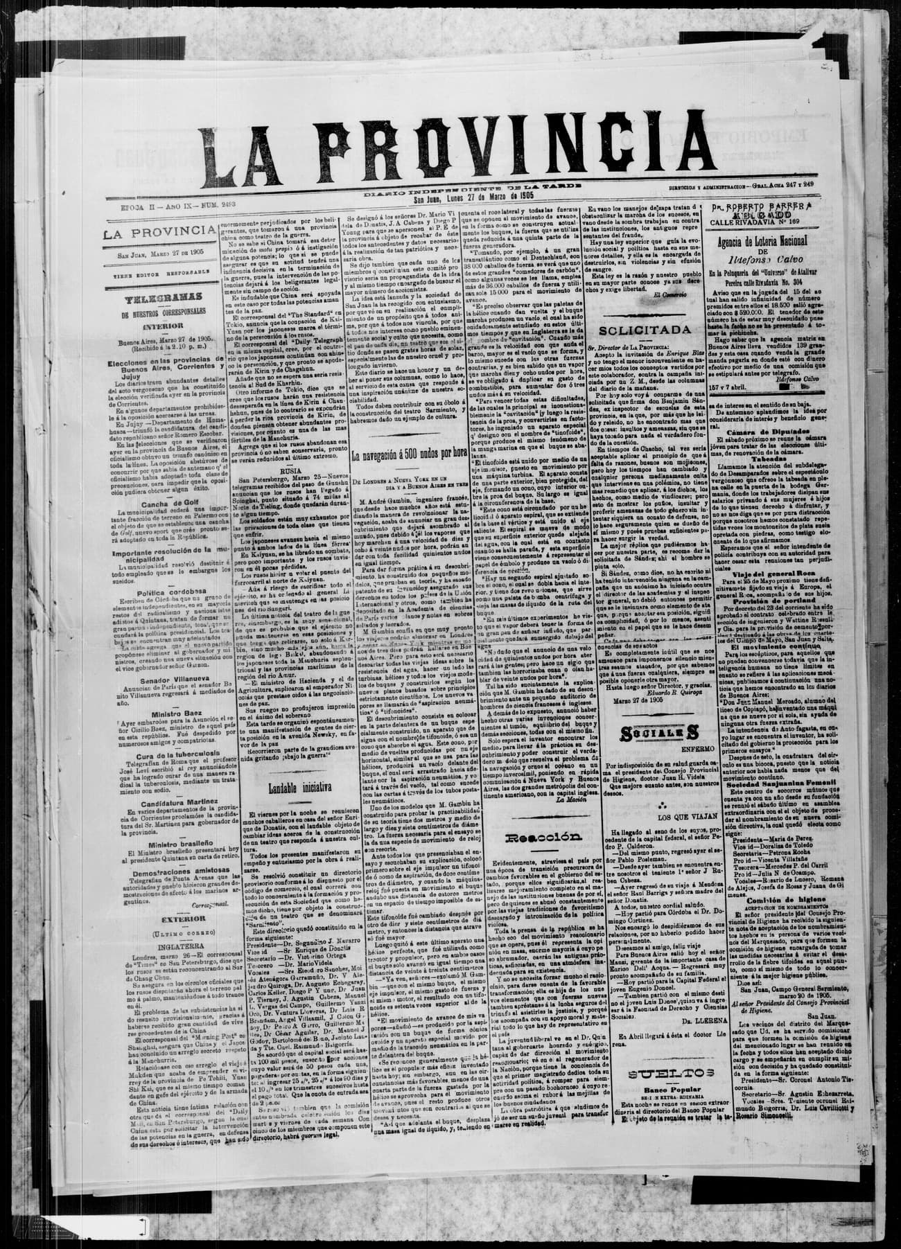 Portada · 27 de Marzo de 1905