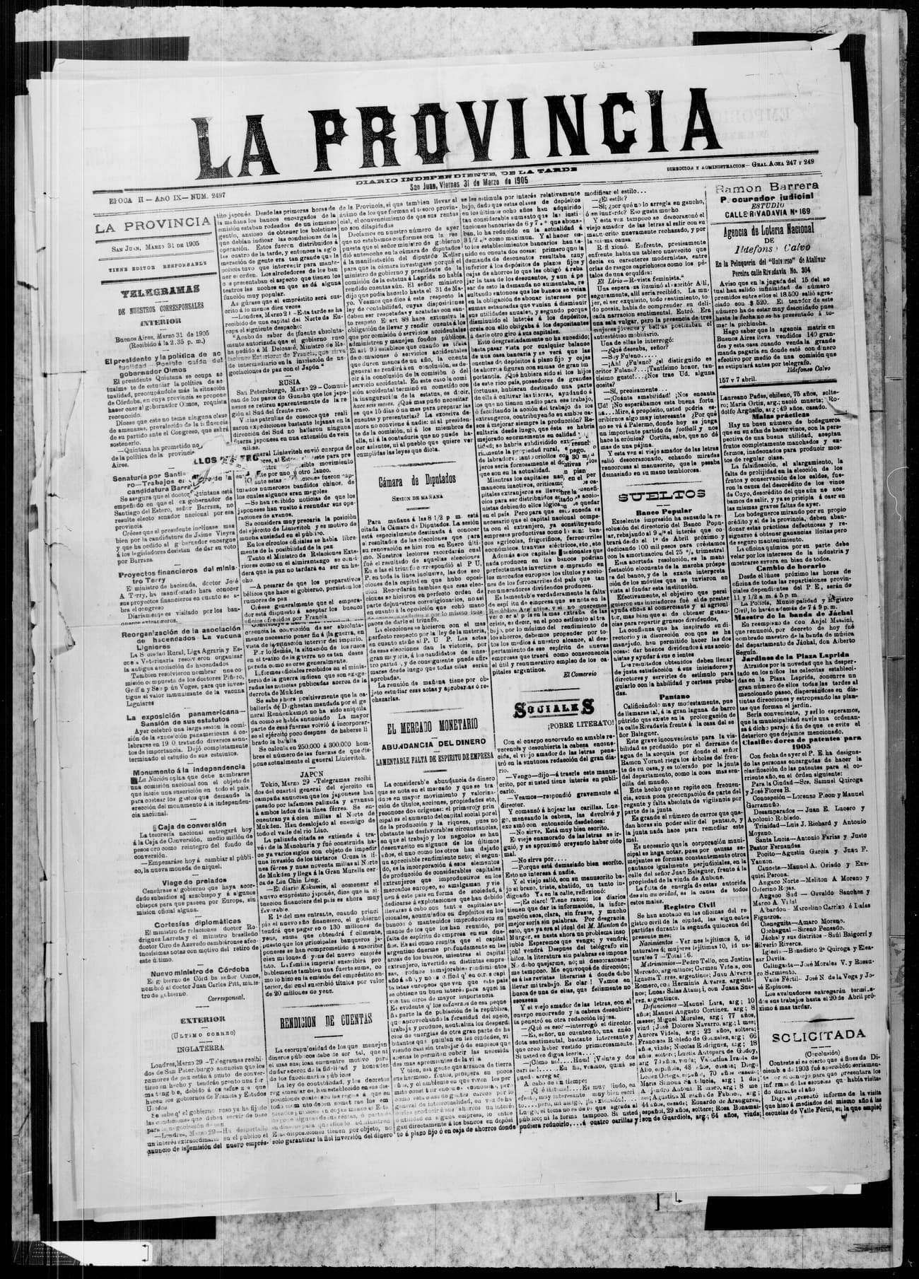 Portada · 31 de Marzo de 1905