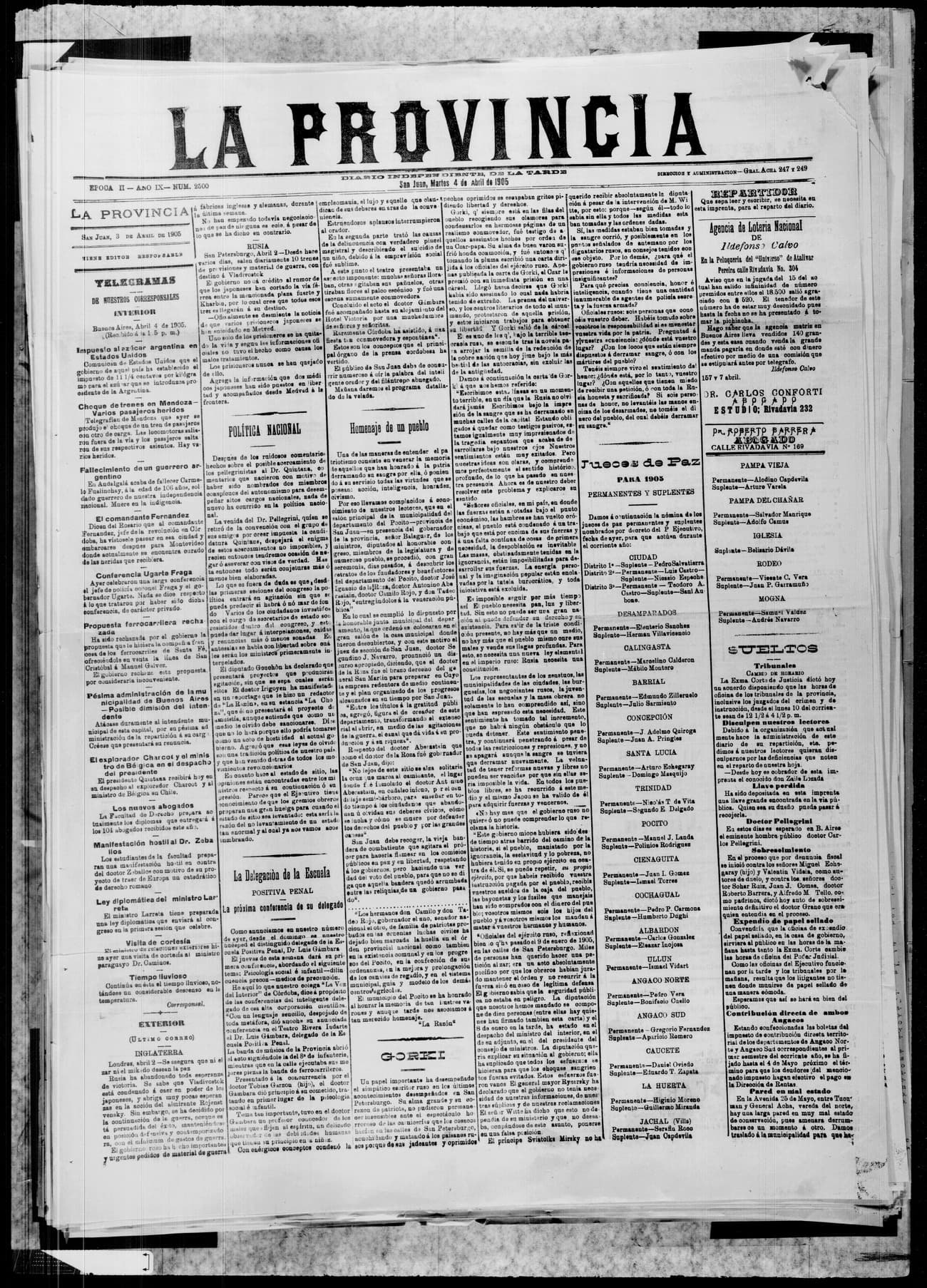 Portada · 4 de Abril de 1905