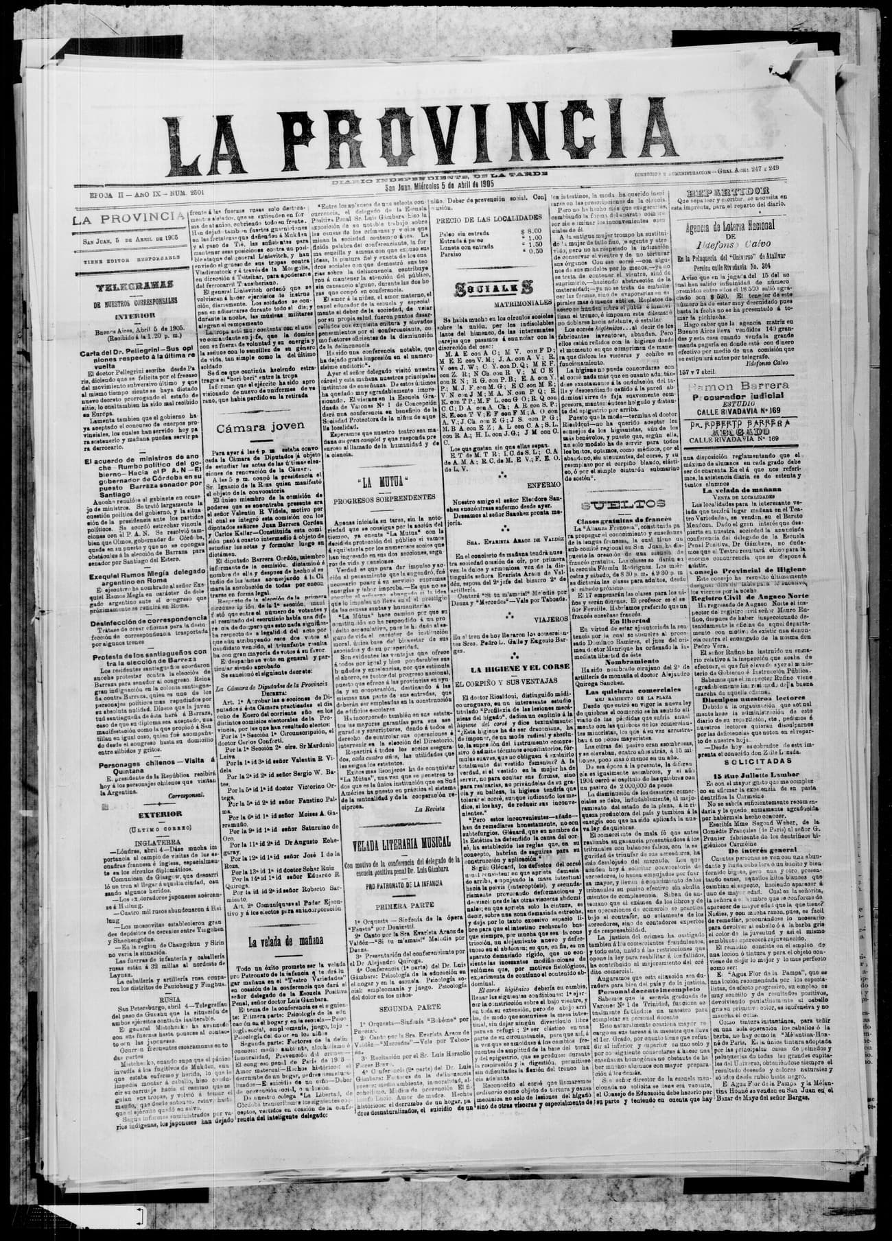 Portada · 5 de Abril de 1905