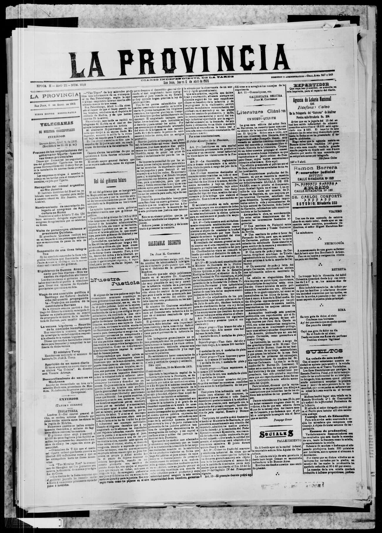 Portada · 6 de Abril de 1905