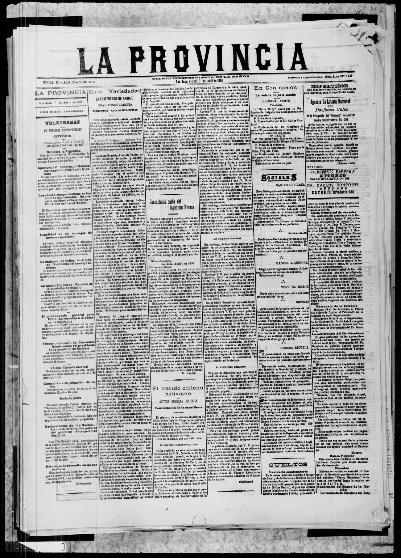 Portada · 7 de Abril de 1905
