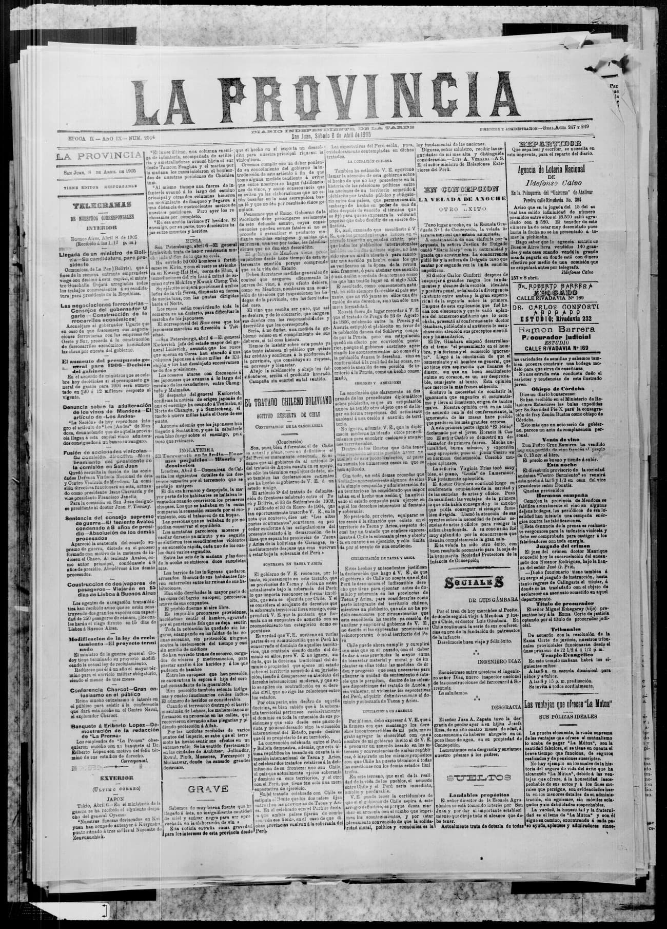 Portada · 8 de Abril de 1905