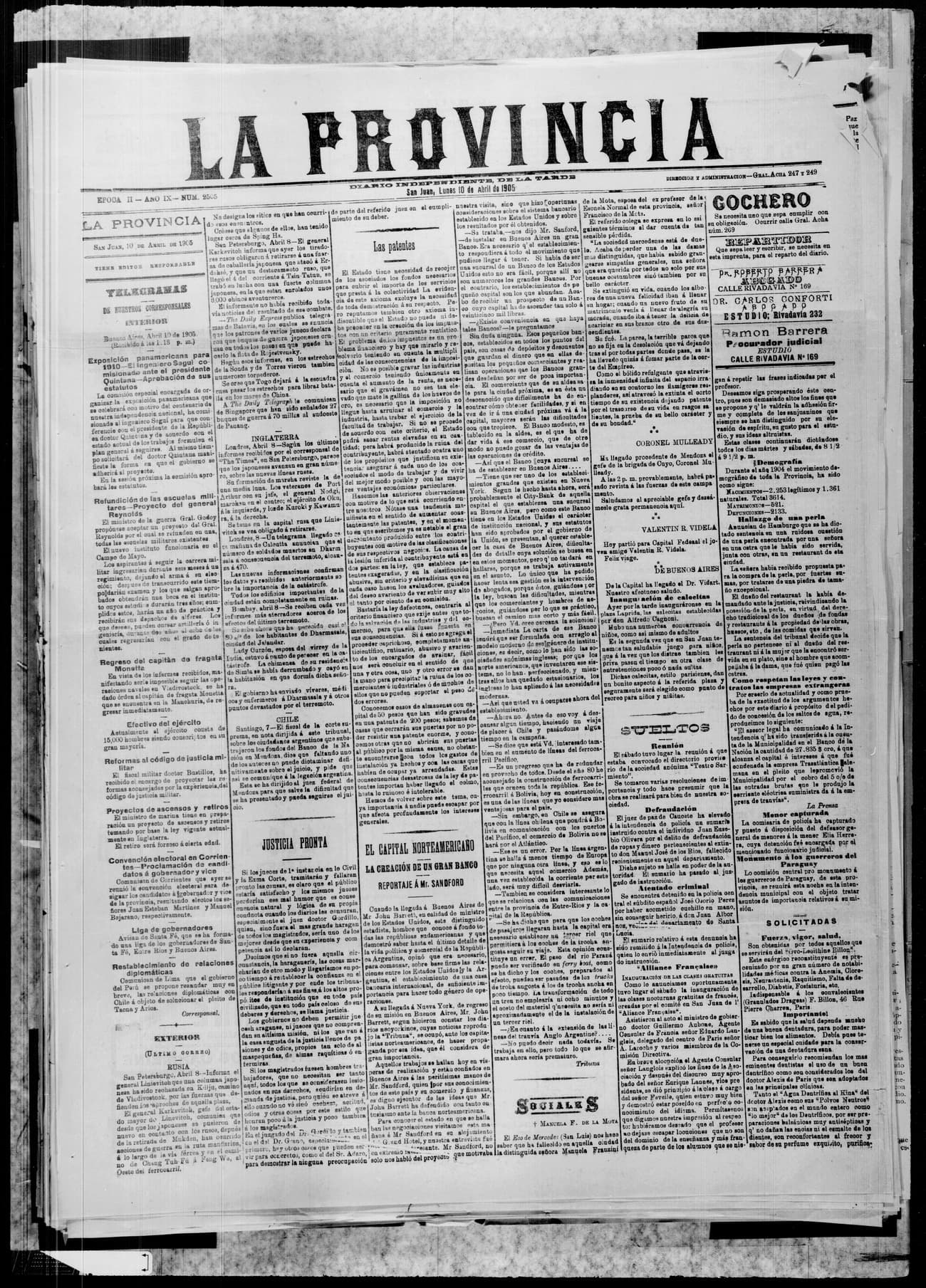 Portada · 10 de Abril de 1905