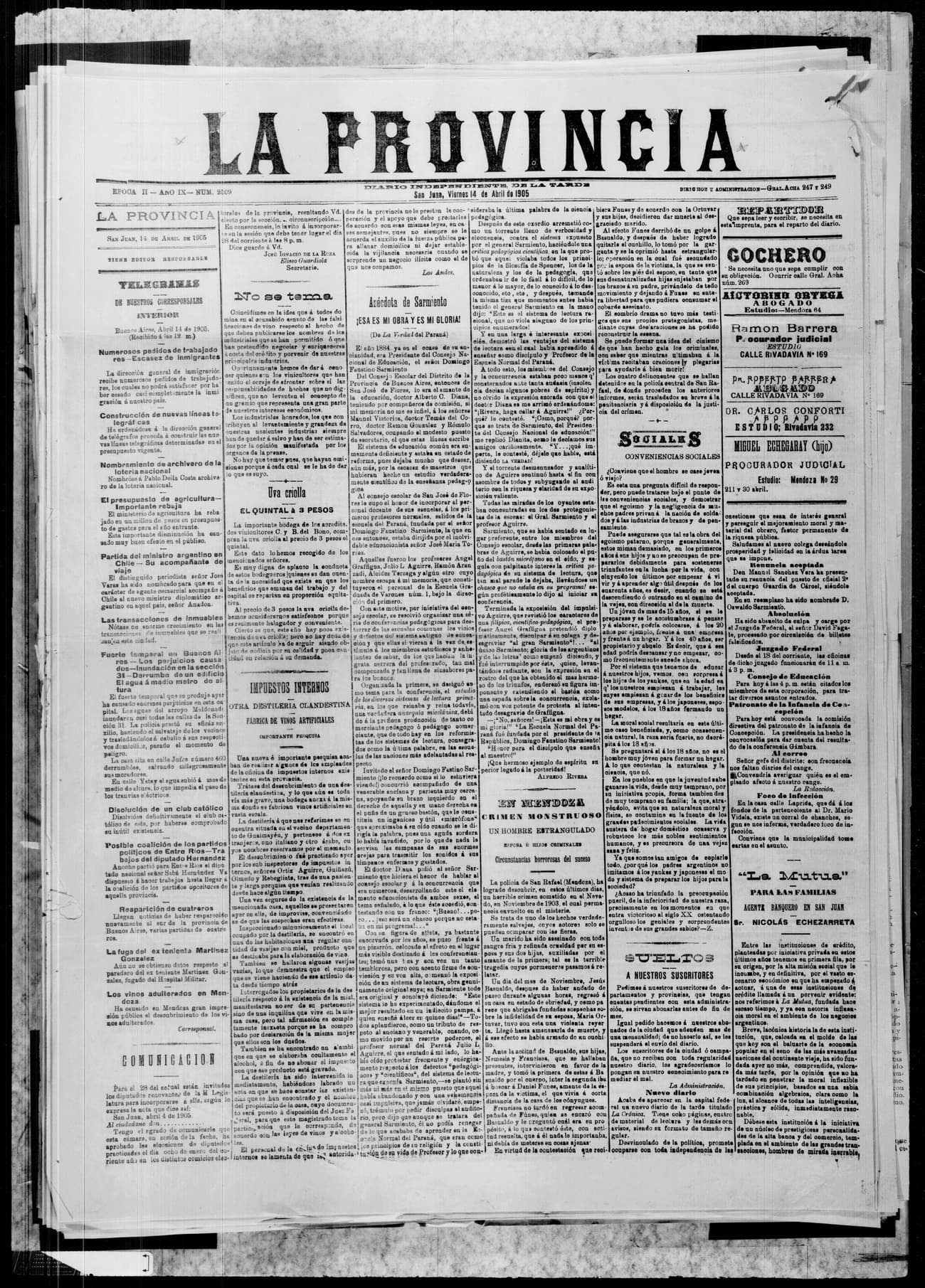 Portada · 14 de Abril de 1905
