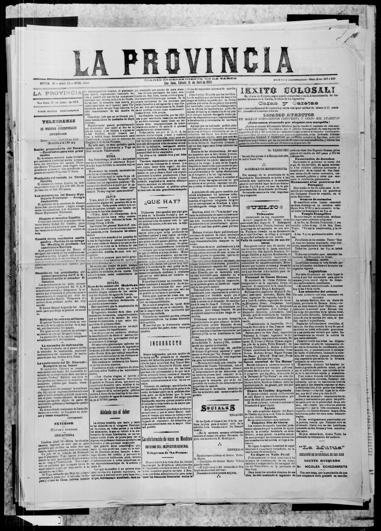 Portada · 15 de Abril de 1905