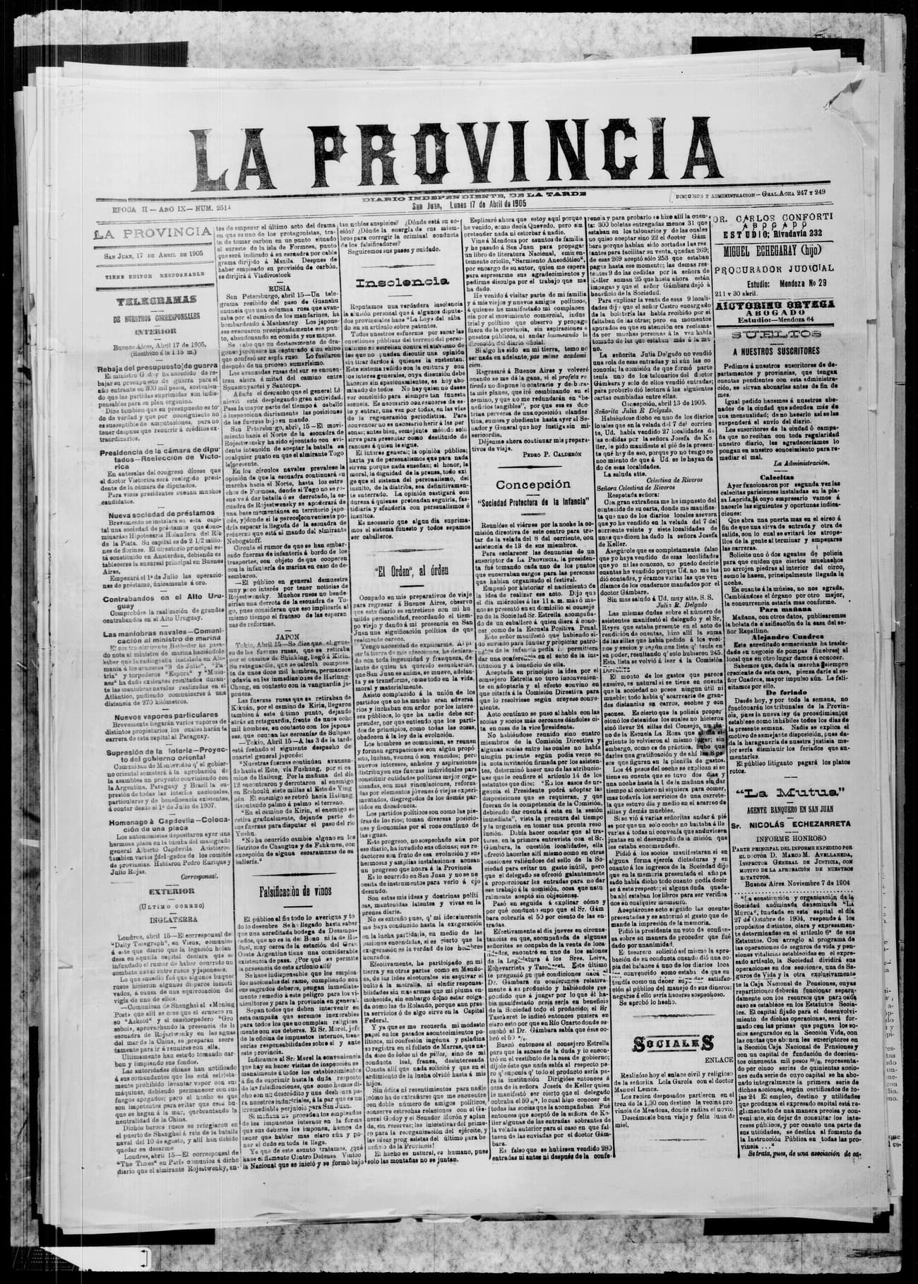Portada · 17 de Abril de 1905