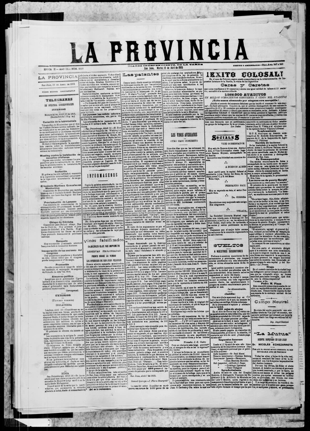 Portada · 18 de Abril de 1905