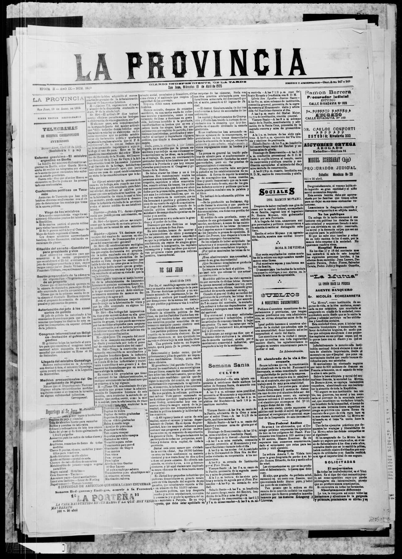 Portada · 19 de Abril de 1905