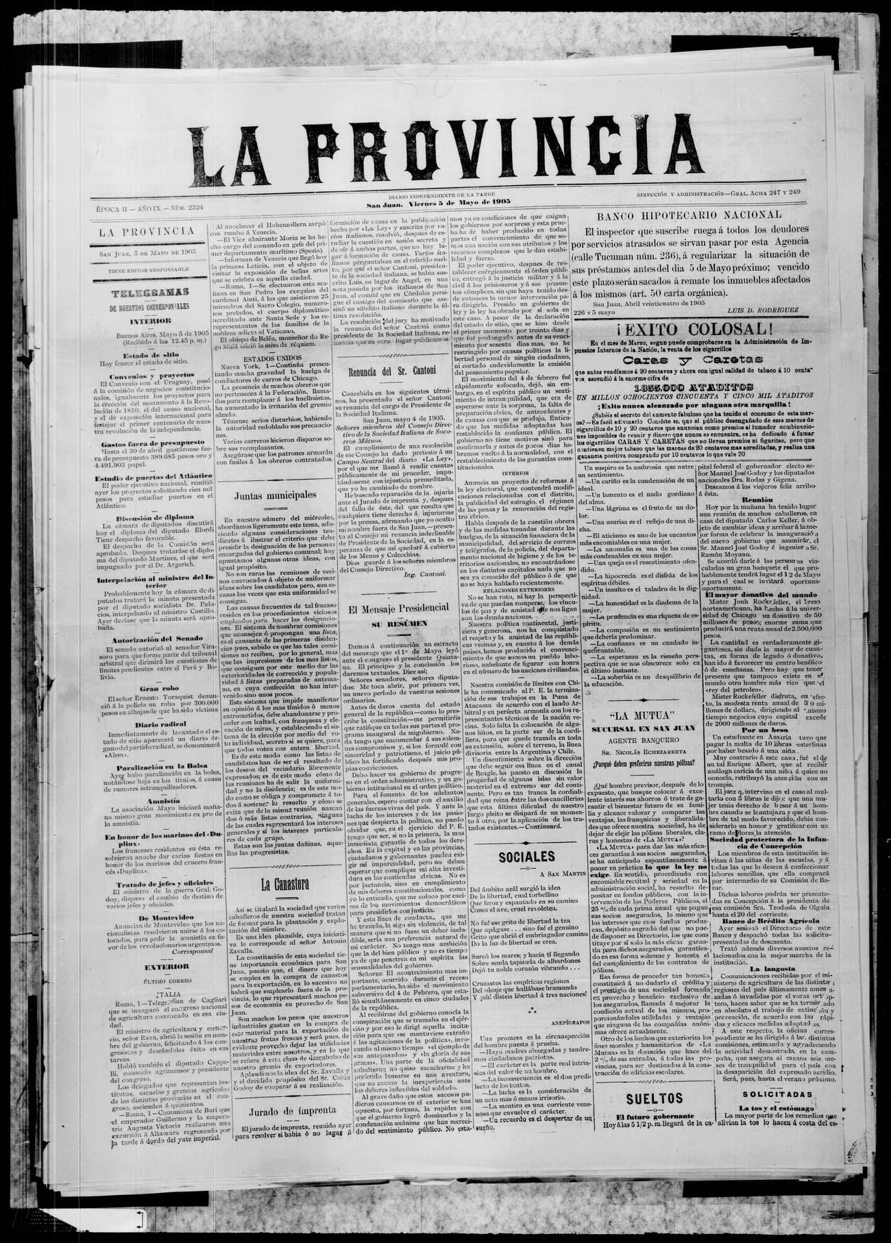 Portada · 5 de Mayo de 1905
