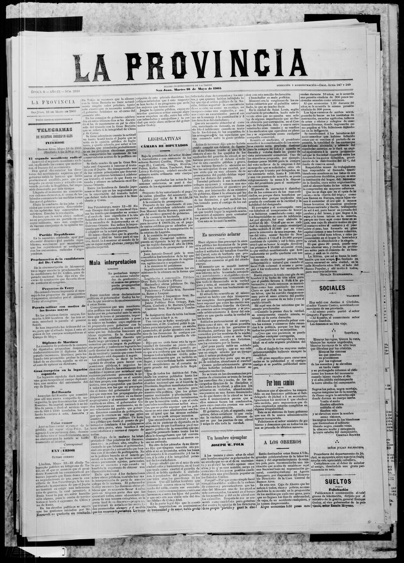 Portada · 16 de Mayo de 1903