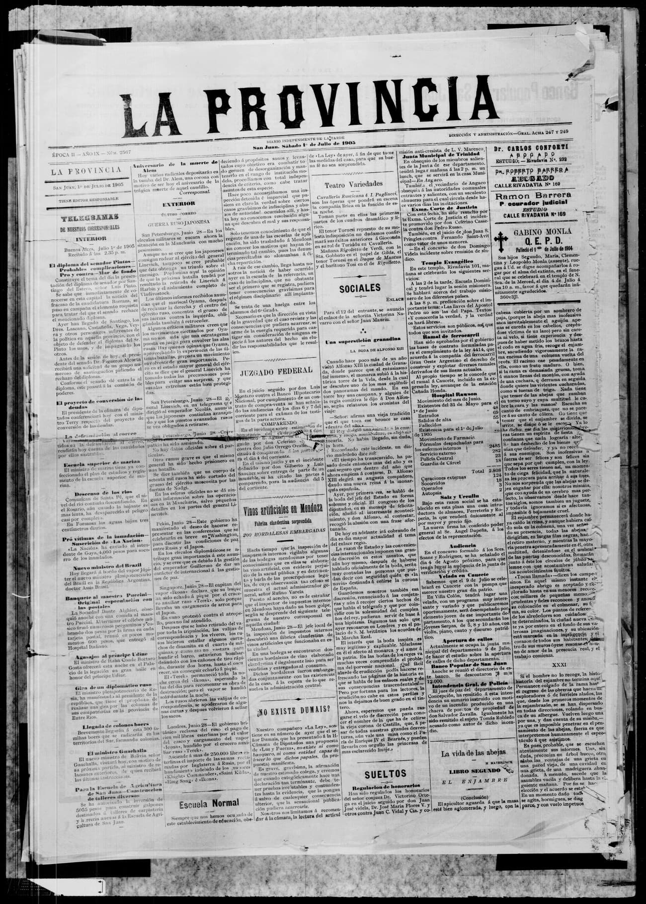Portada · 1 de Julio de 1905