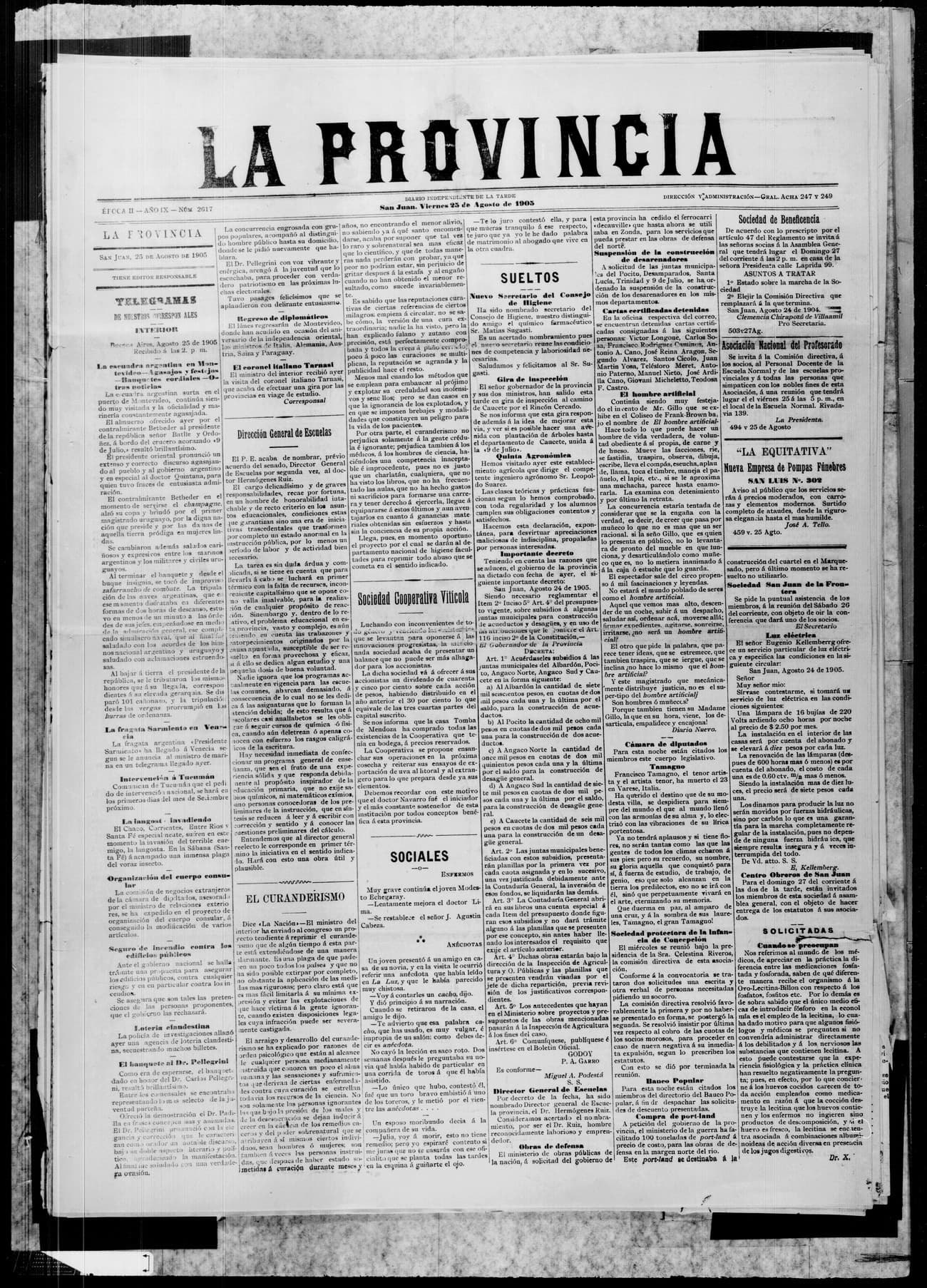 Portada · 25 de Agosto de 1905