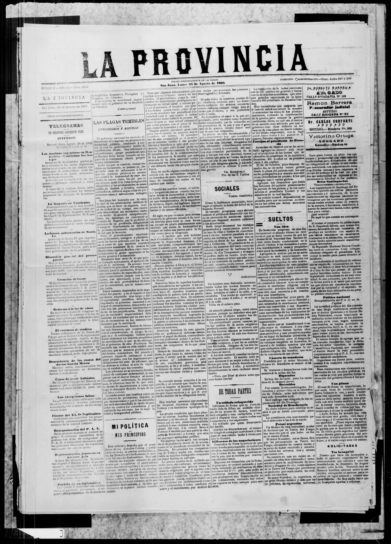 Portada · 28 de Agosto de 1905