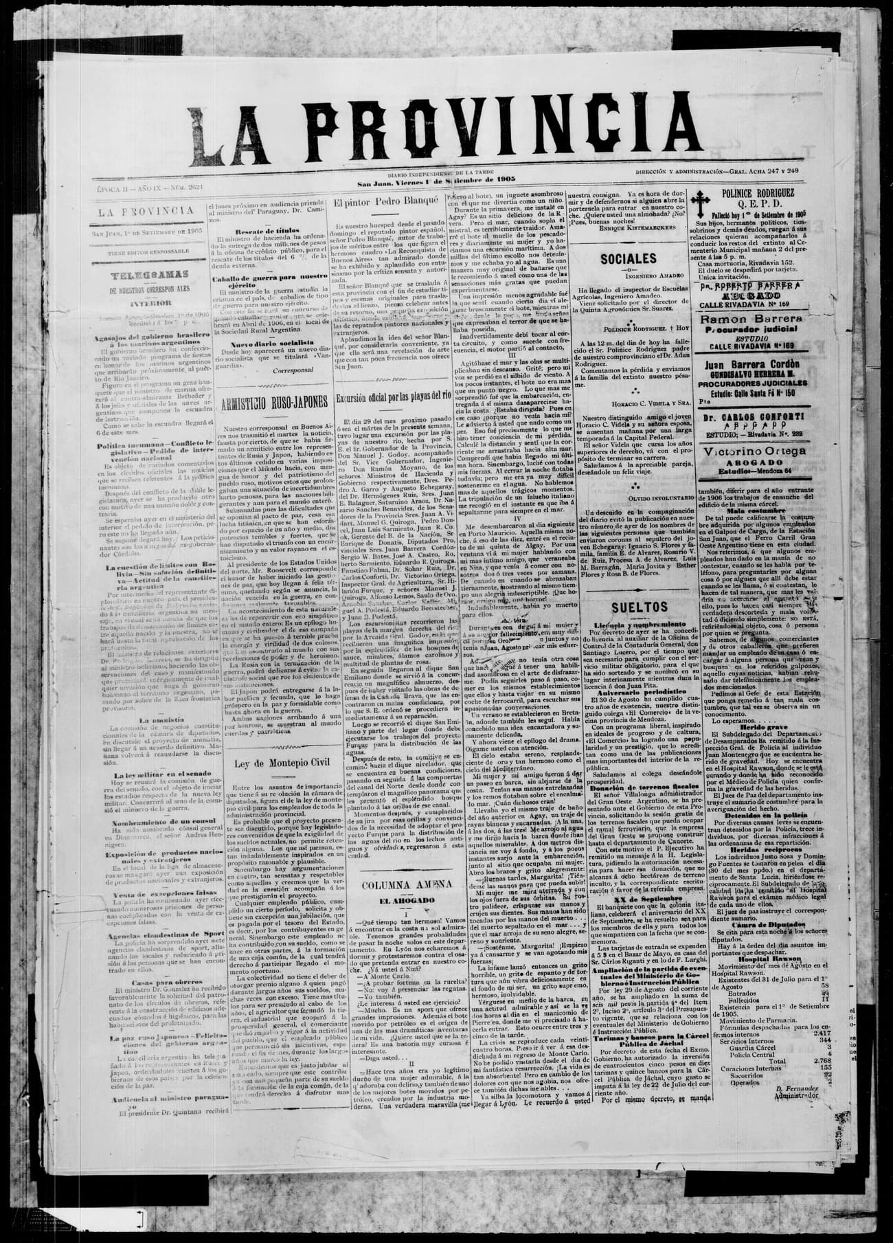 Portada · 1 de Septiembre de 1905