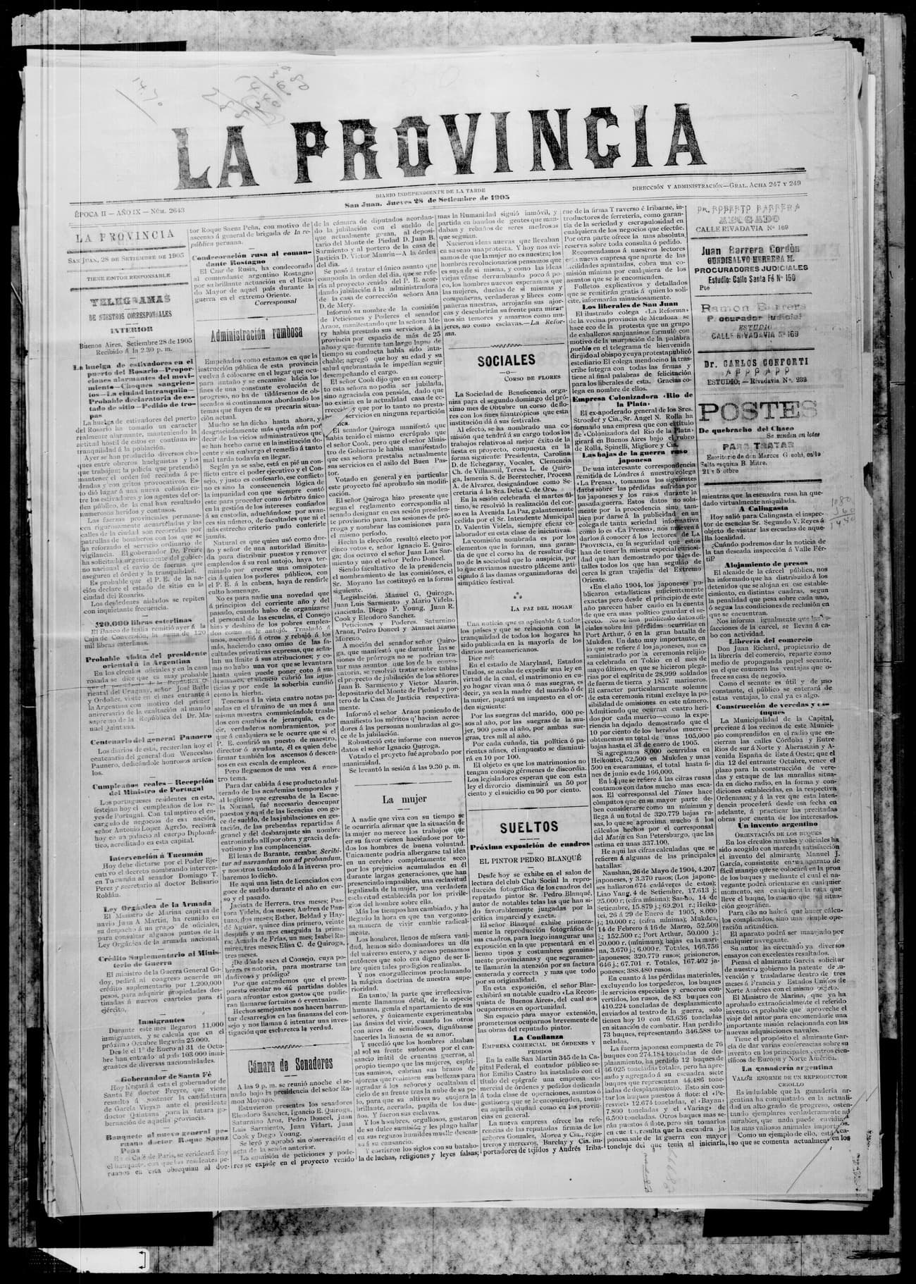 Portada · 28 de Septiembre de 1905