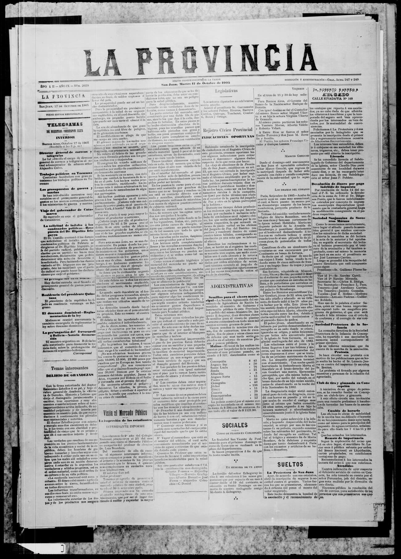 Portada · 17 de Octubre de 1905