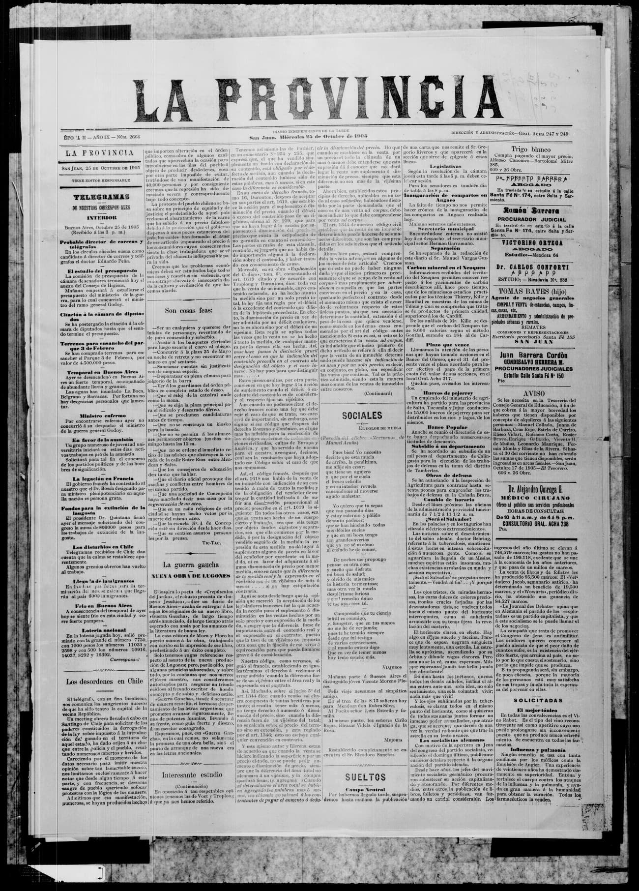 Portada · 25 de Octubre de 1905