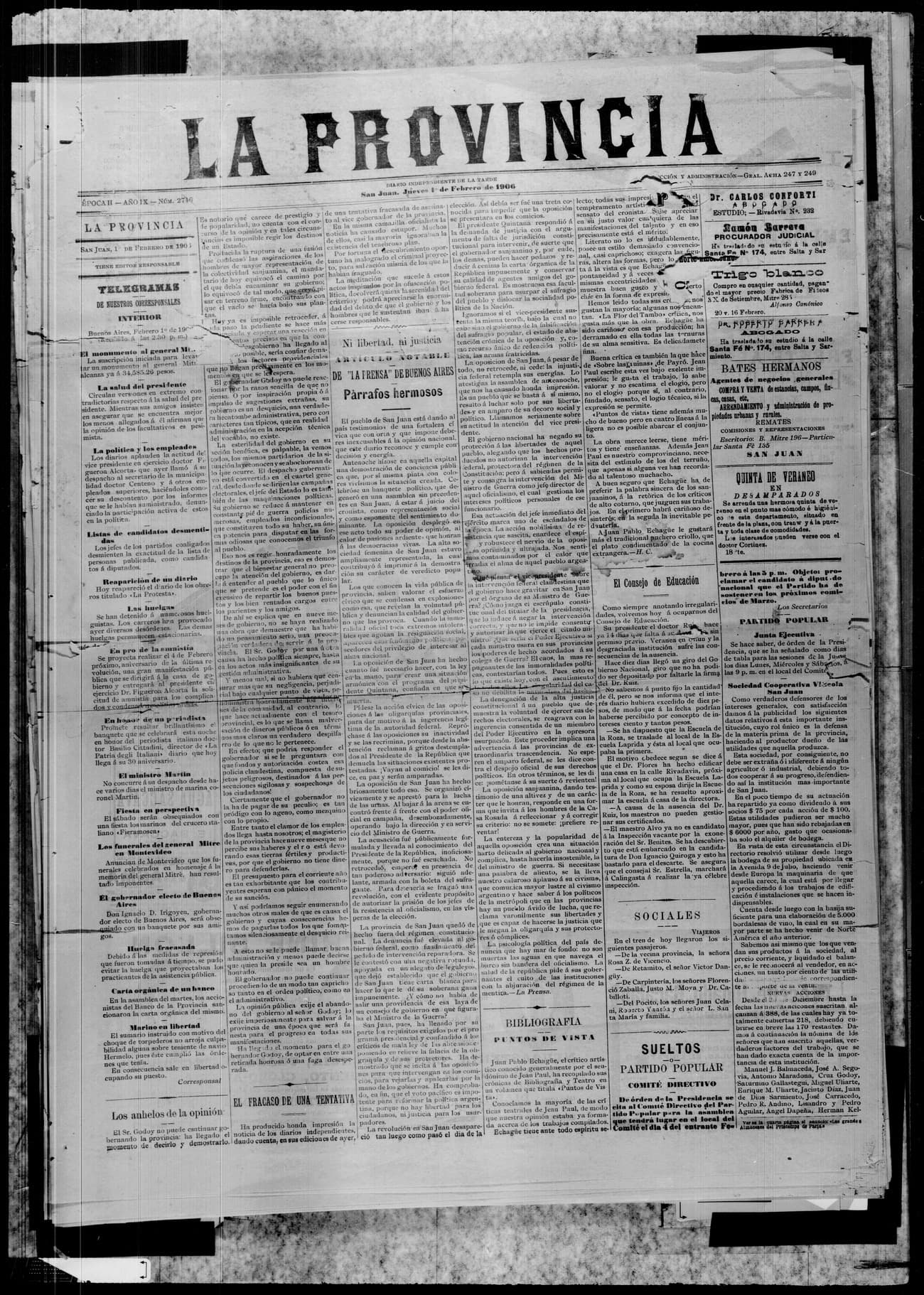 Portada · 1 de Febrero de 1906