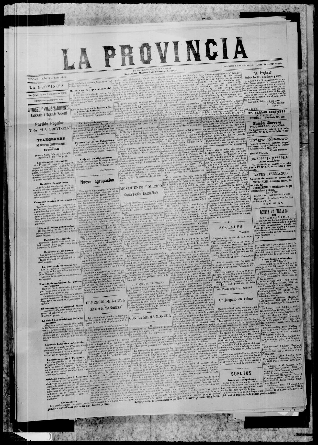Portada · 6 de Febrero de 1906