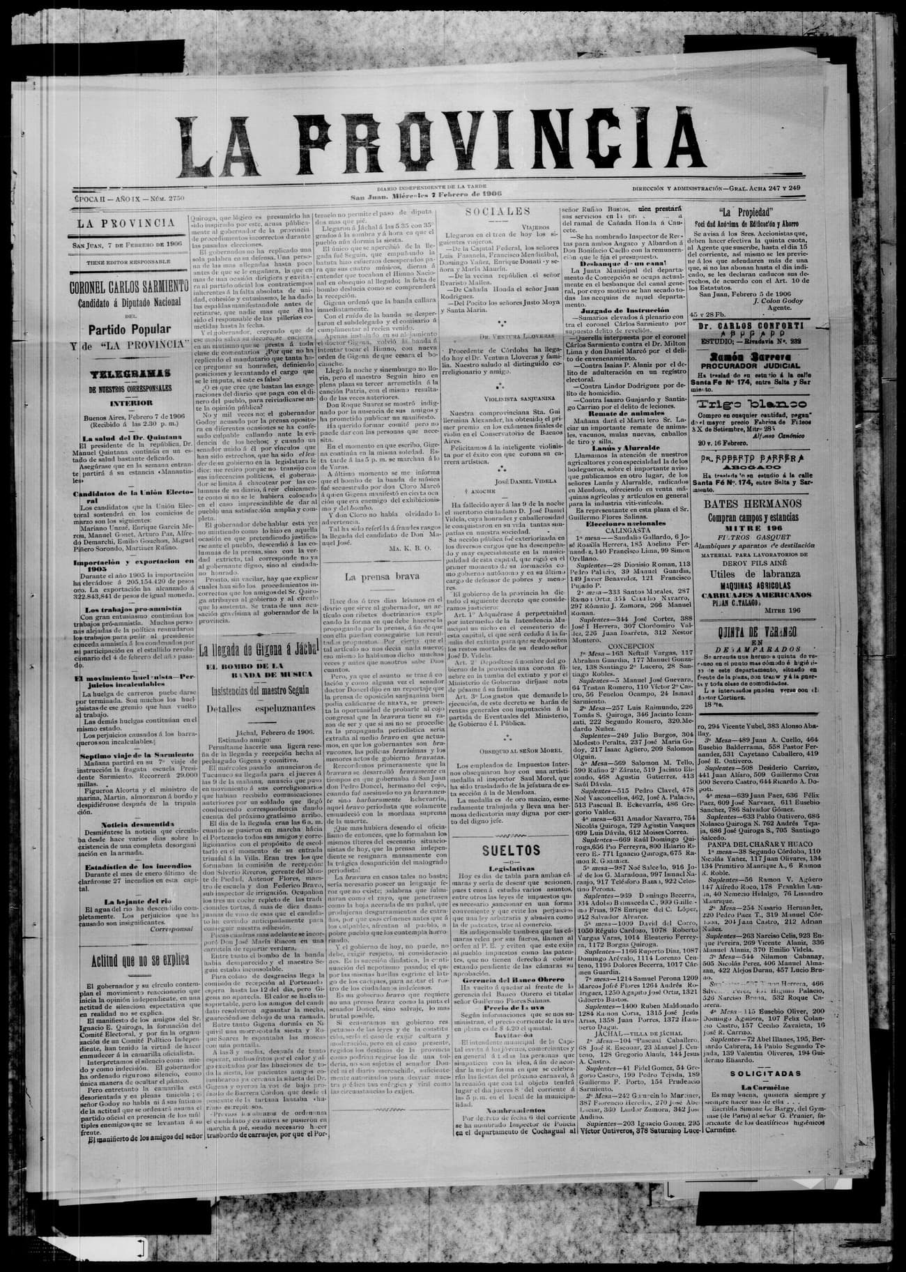 Portada · 7 de Febrero de 1906