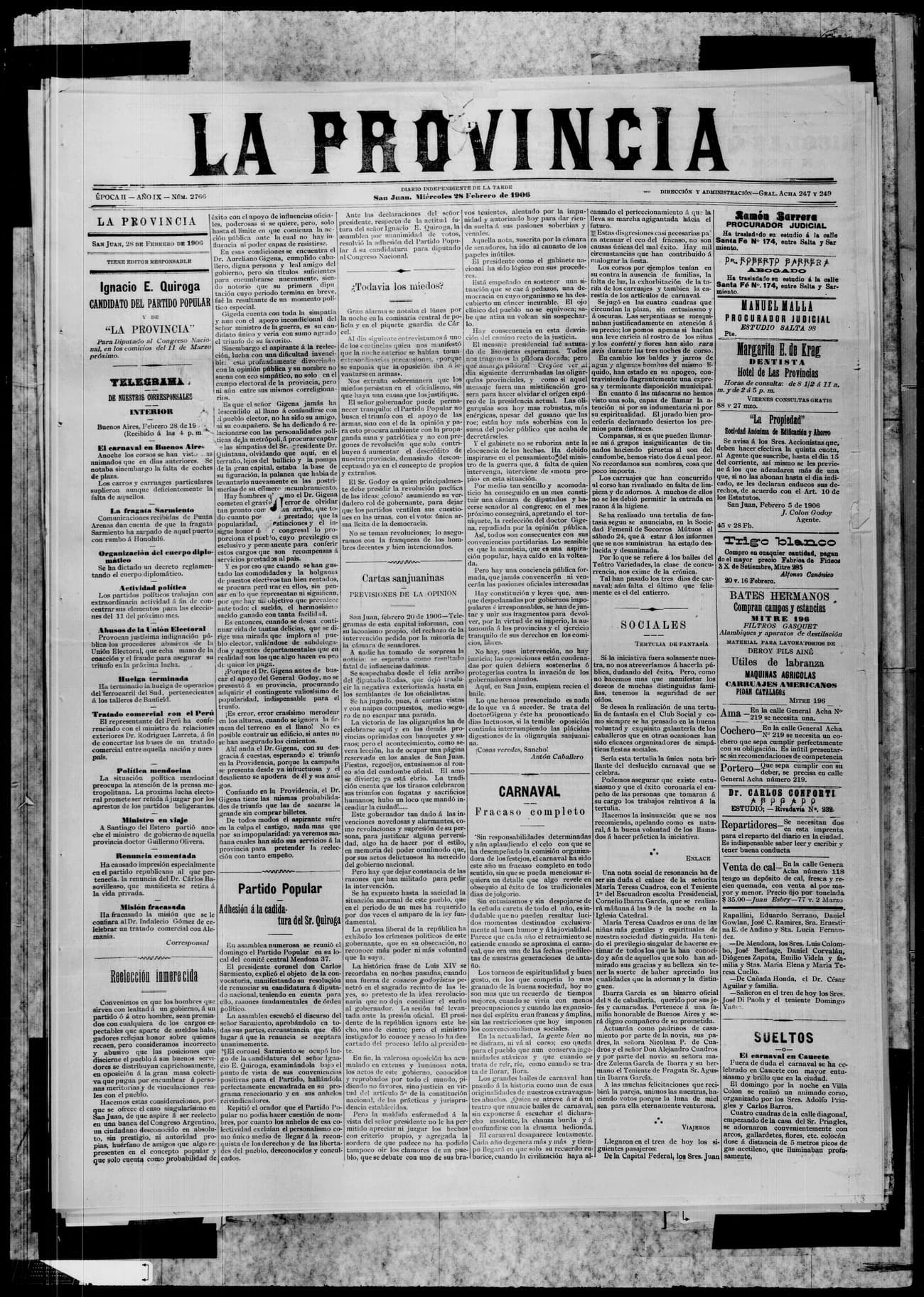 Portada · 28 de Febrero de 1906