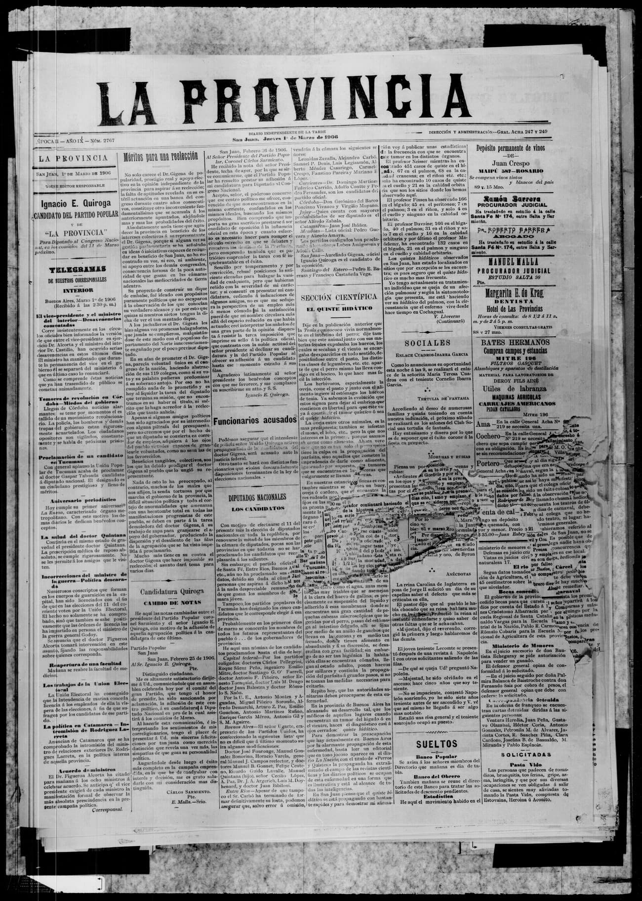 Portada · 1 de Marzo de 1906