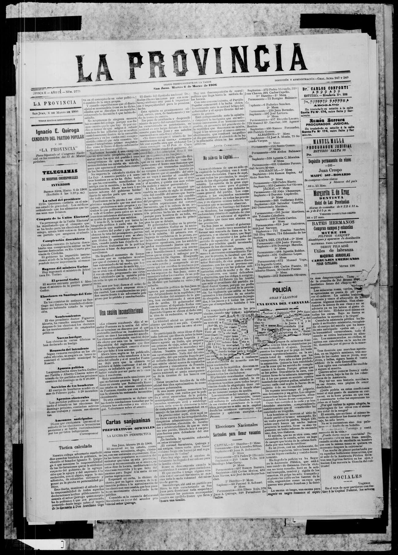 Portada · 6 de Marzo de 1906