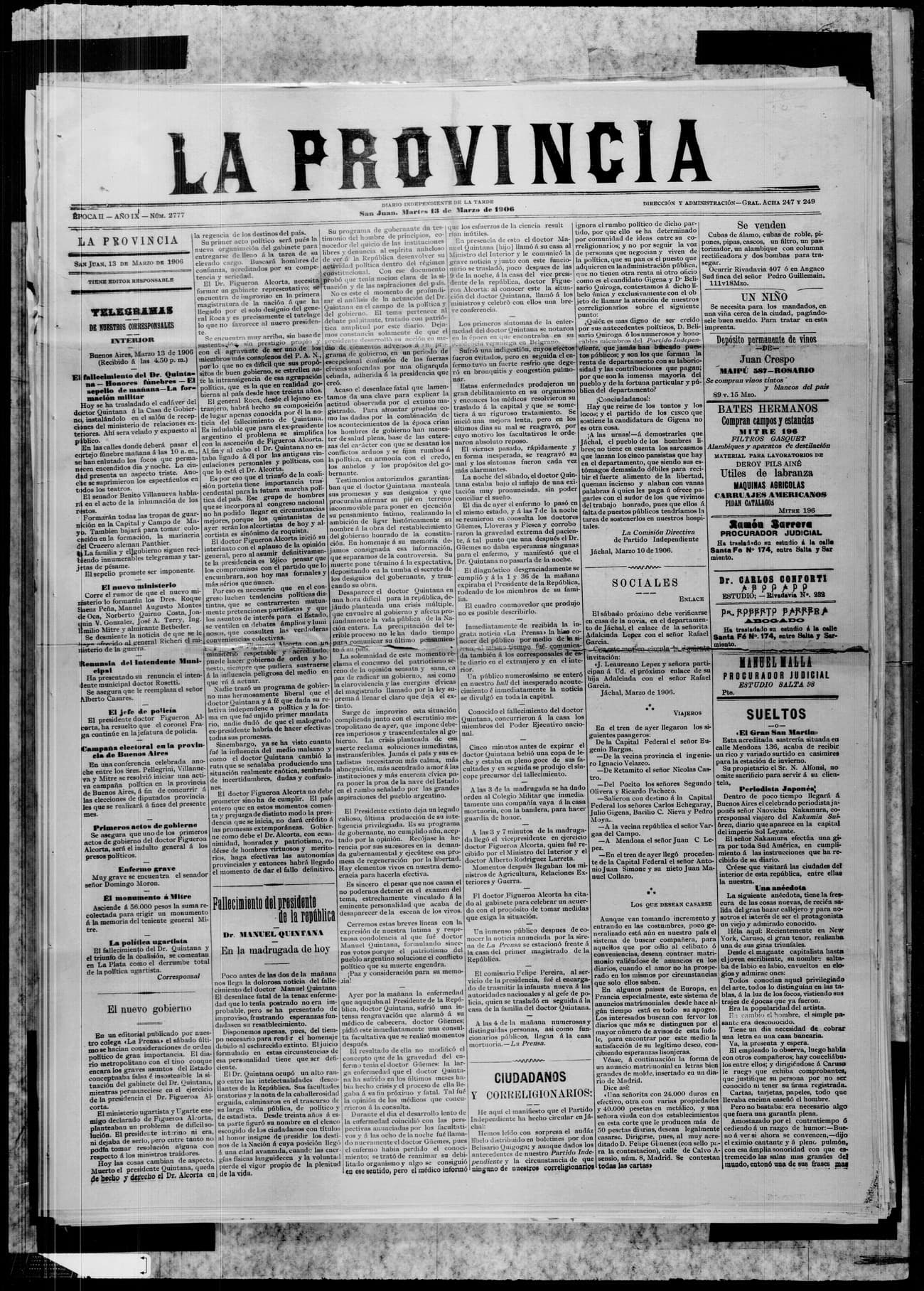 Portada · 13 de Marzo de 1906