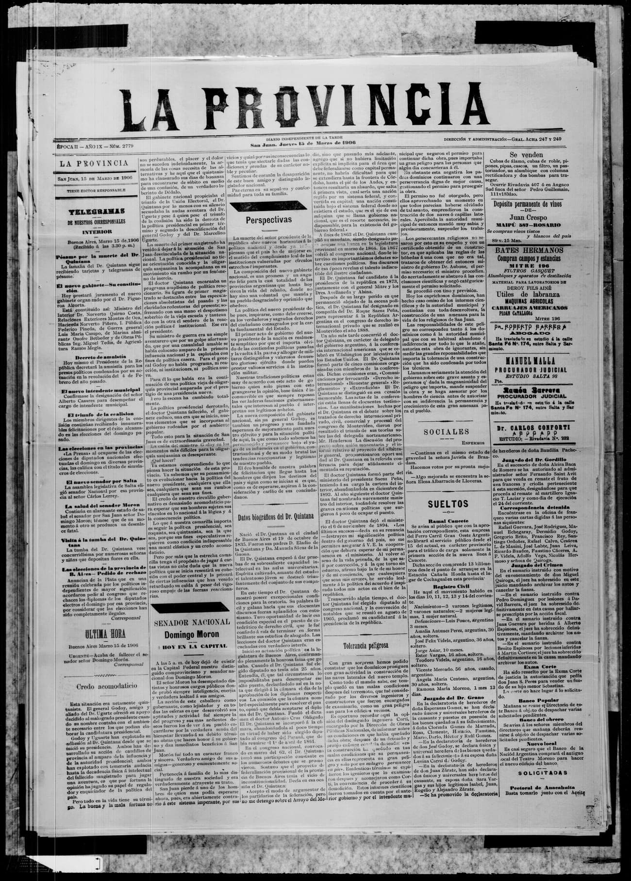 Portada · 15 de Marzo de 1906