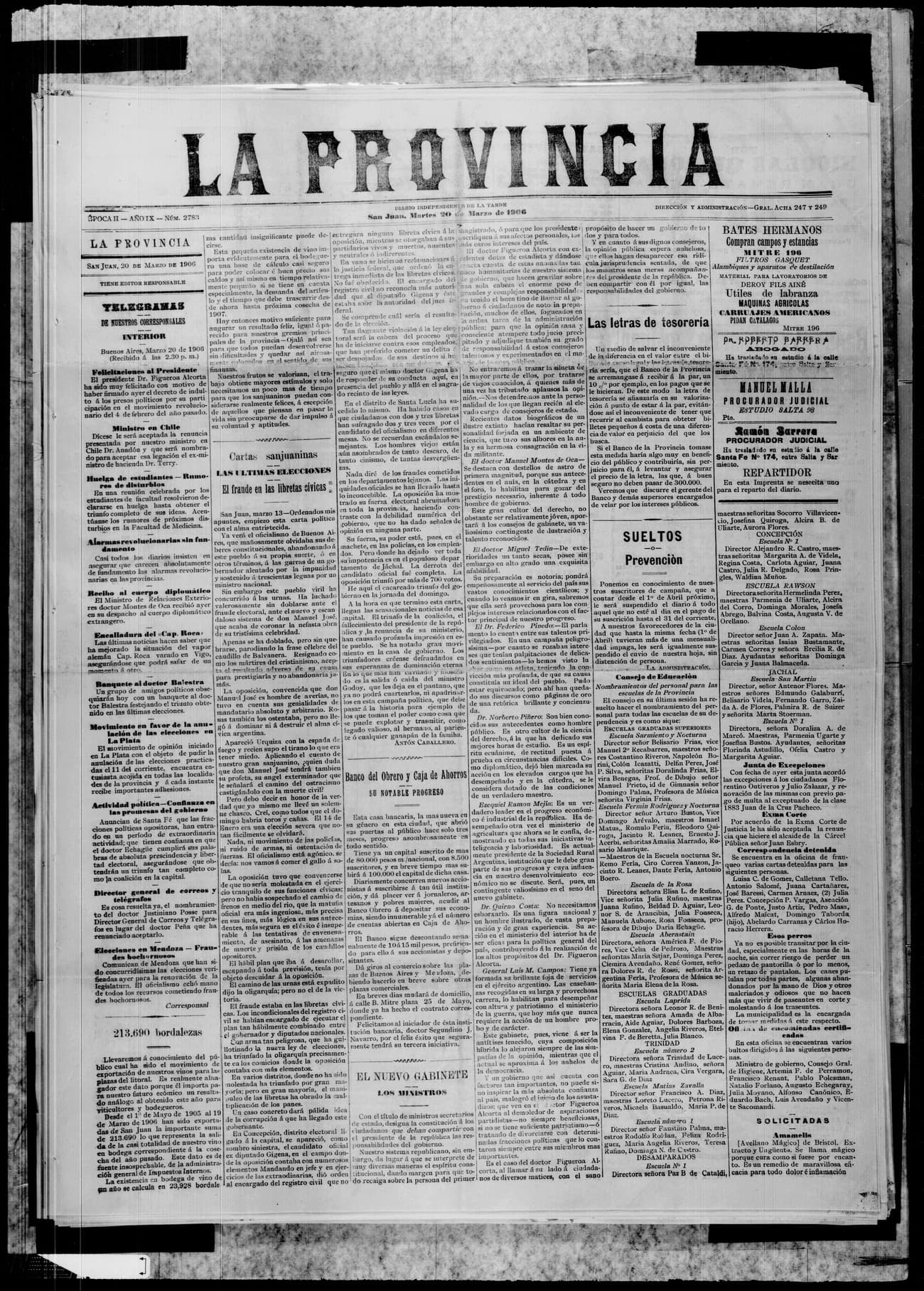 Portada · 20 de Marzo de 1906